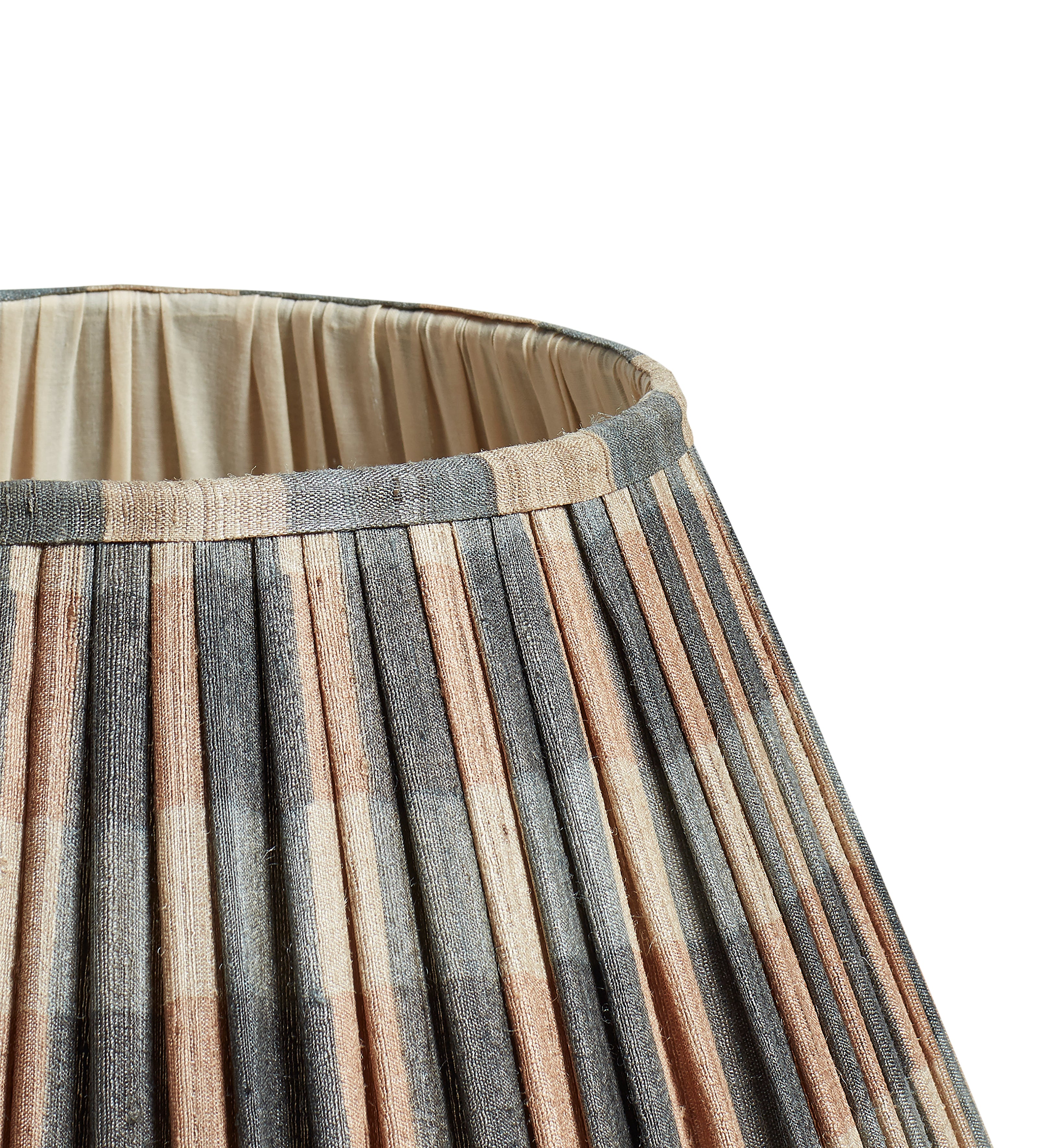 Lavanya Silk Pleated Lampshade 45cm - Heron Blue/Apricot