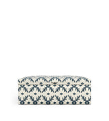 Lazaret Upholstered Ottoman - Midnight Blue/Off-White