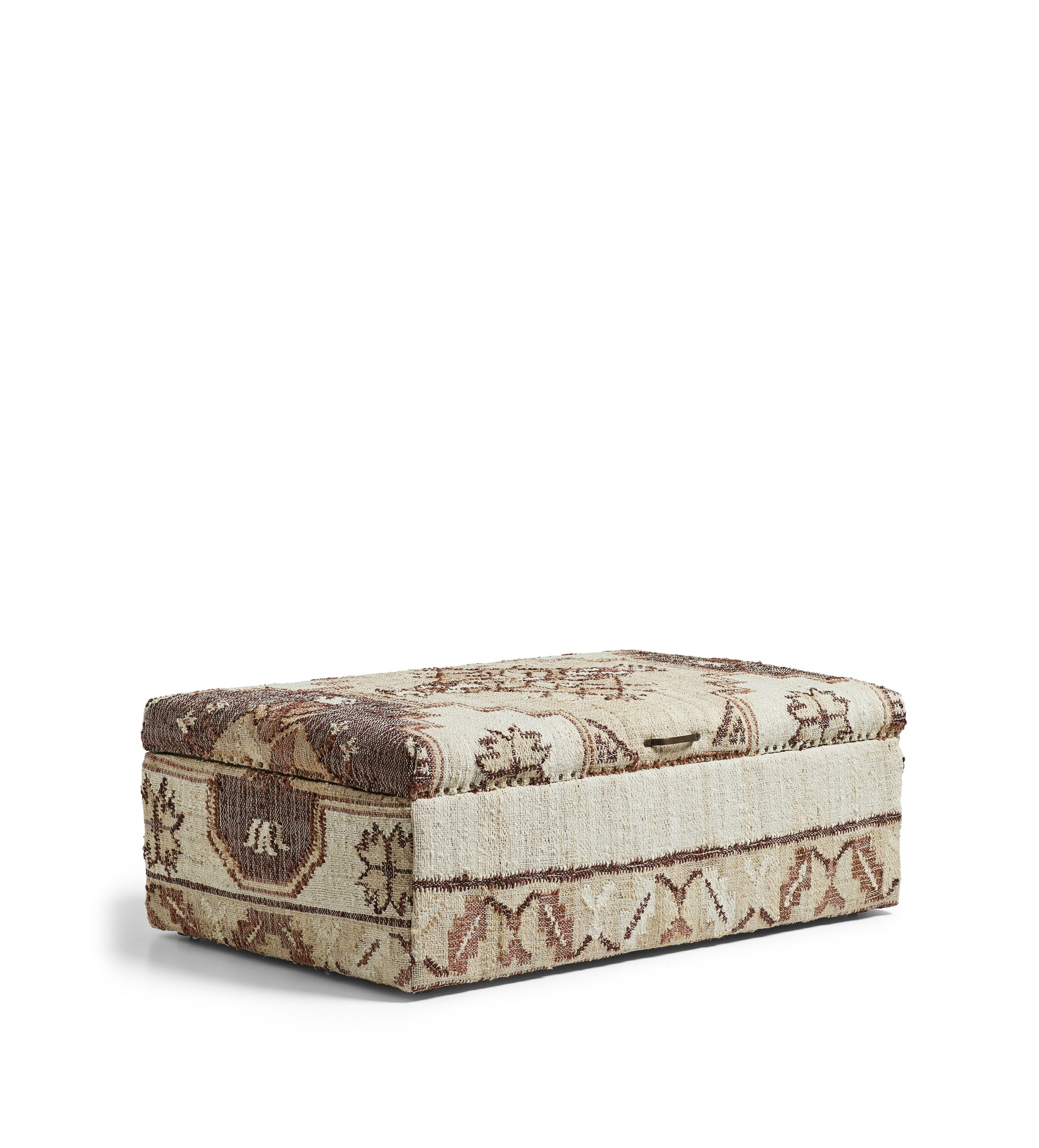Leila Upholstered Ottoman - Chestnut
