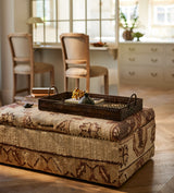Leila Upholstered Ottoman - Chestnut