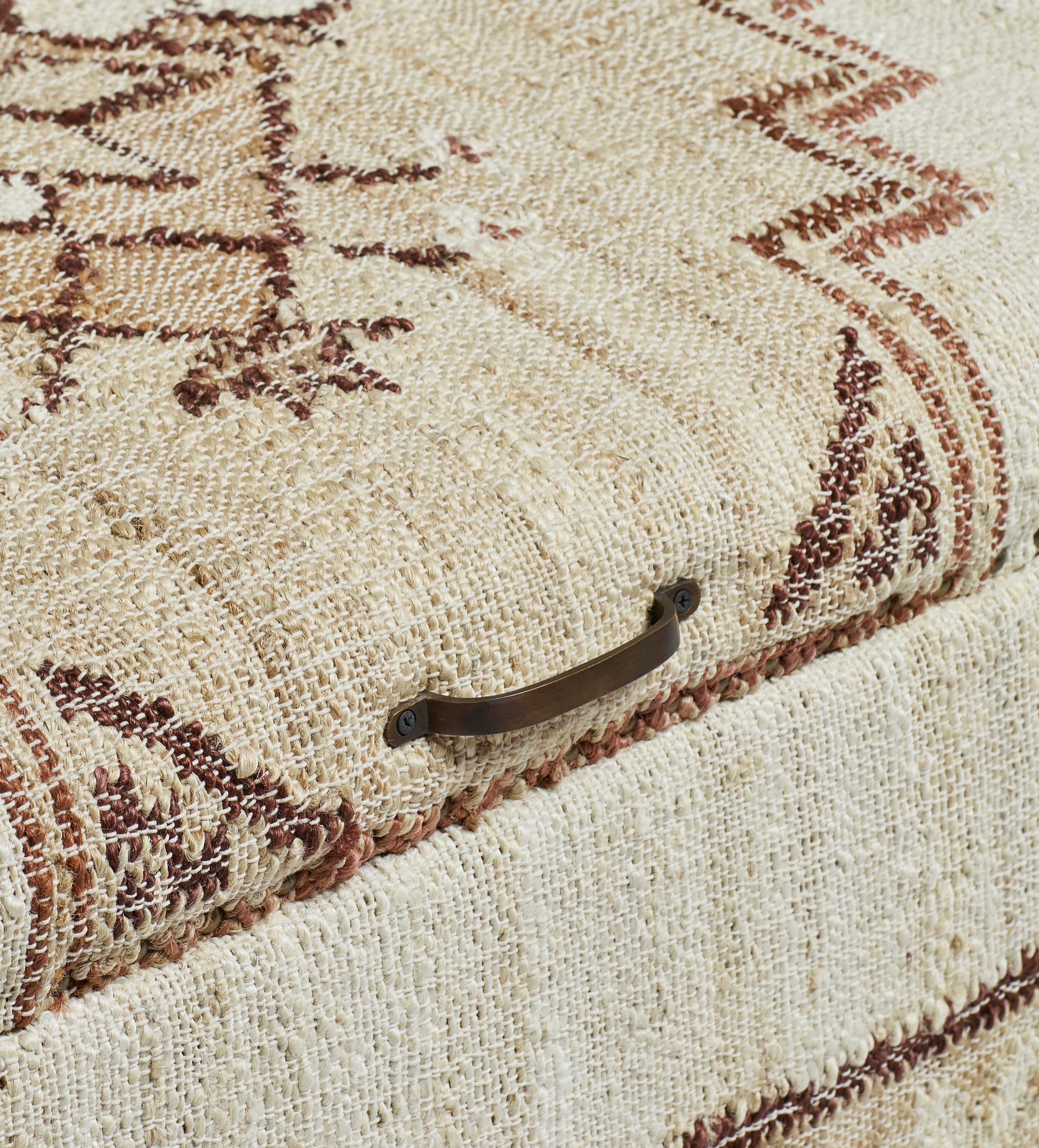 Leila Upholstered Ottoman - Chestnut
