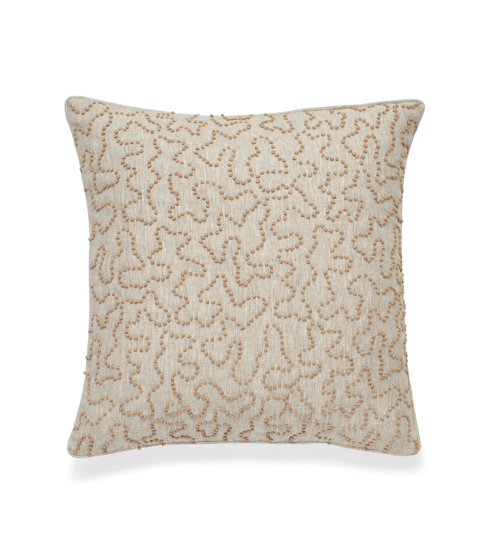 Leptoria Embroidered Cushion Cover - Apricot