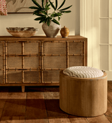 Leto Areca Ottoman - Weathered Oak