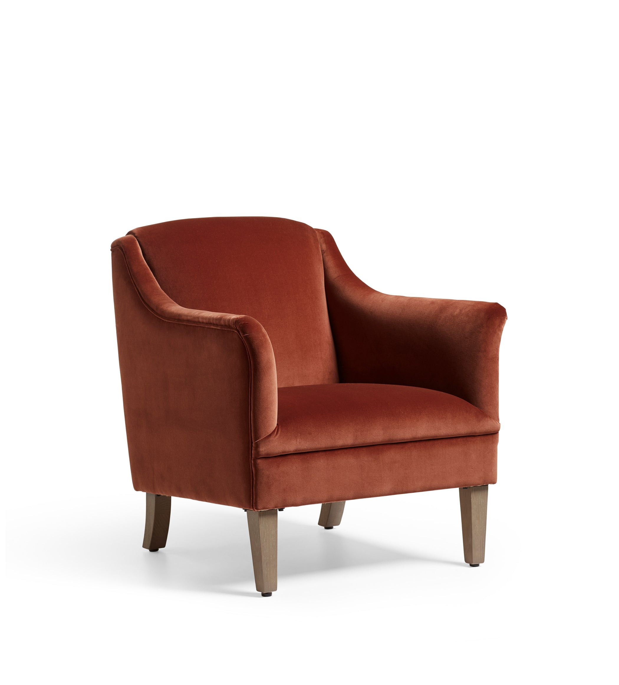Levens Velvet Armchair - Russet
