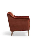 Levens Velvet Armchair - Russet