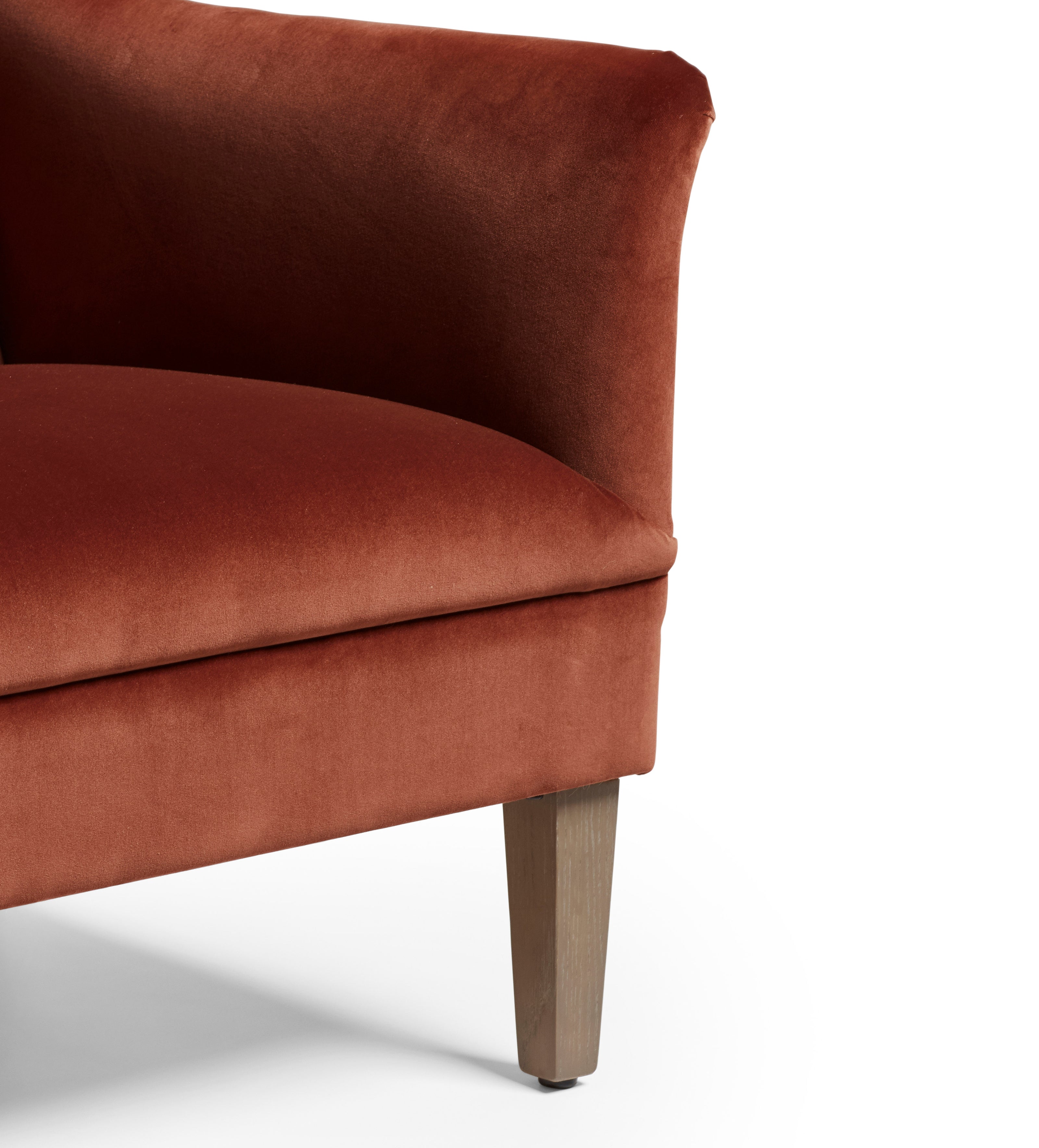 Levens Velvet Armchair - Russet