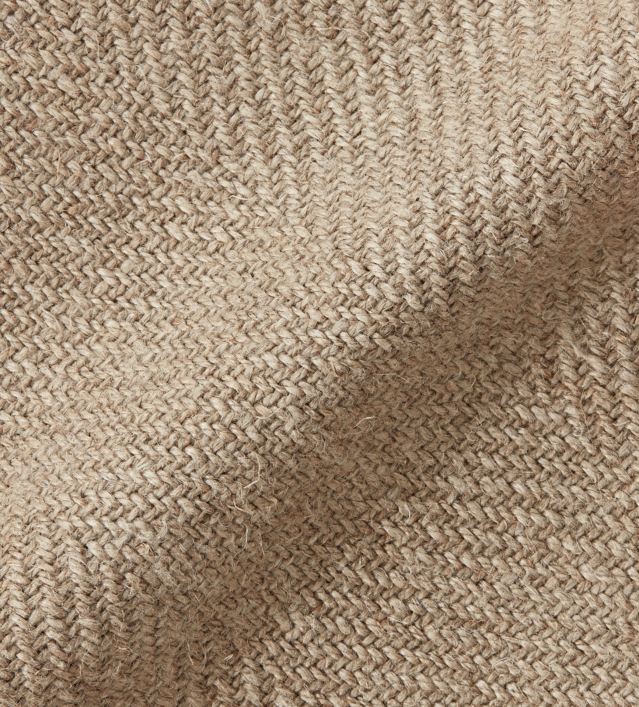 Linen Fabric Swatch - Wild Oats Wide Herringbone