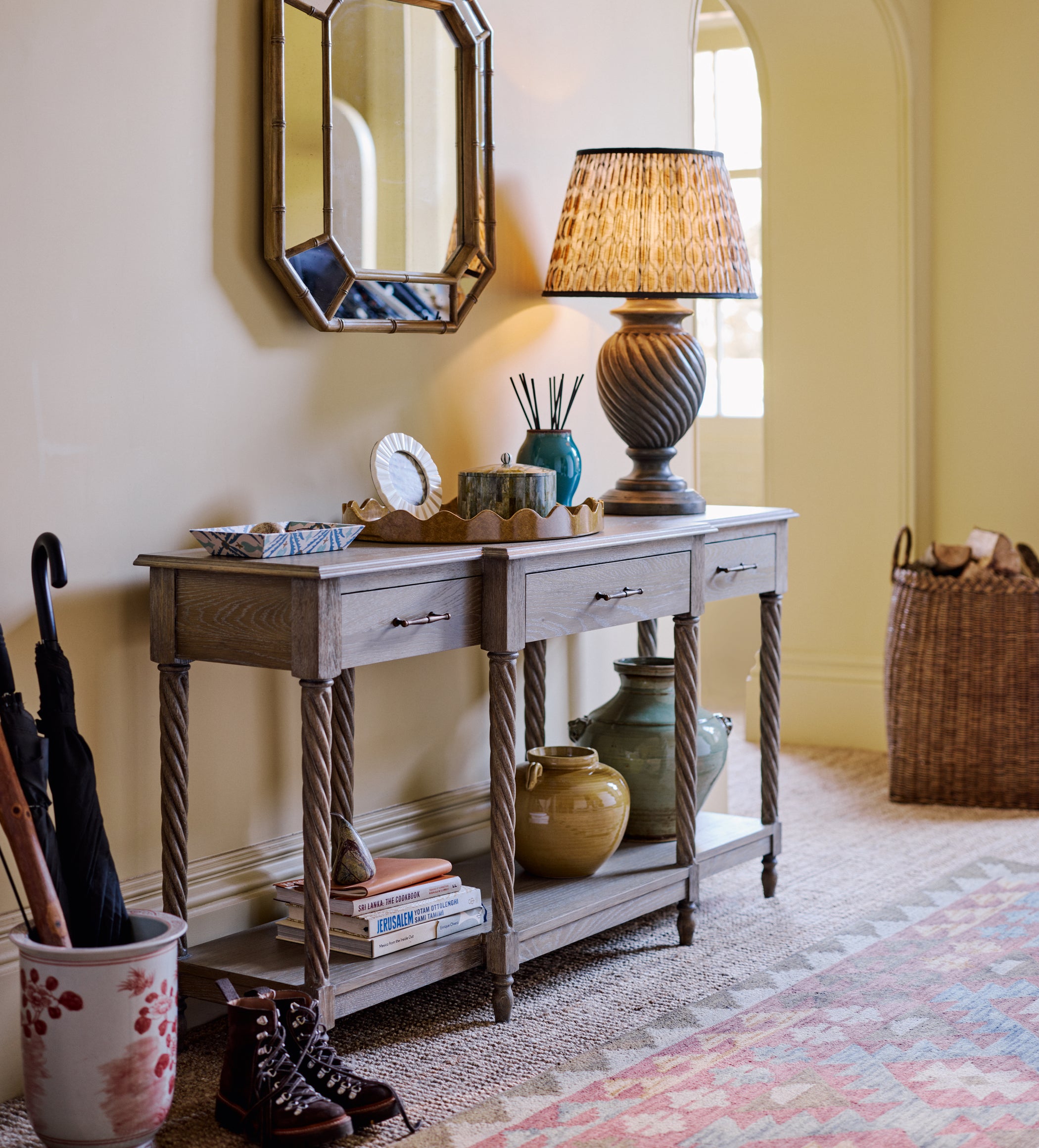 Lingnan Console Table - Burnt Oak