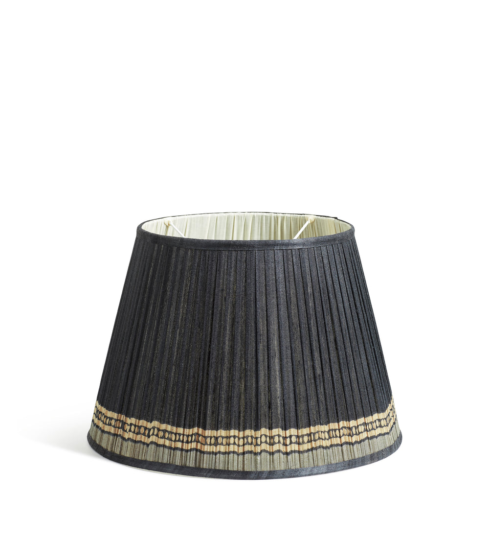 Longshan Silk Pleated Lampshade 45cm - Indigo