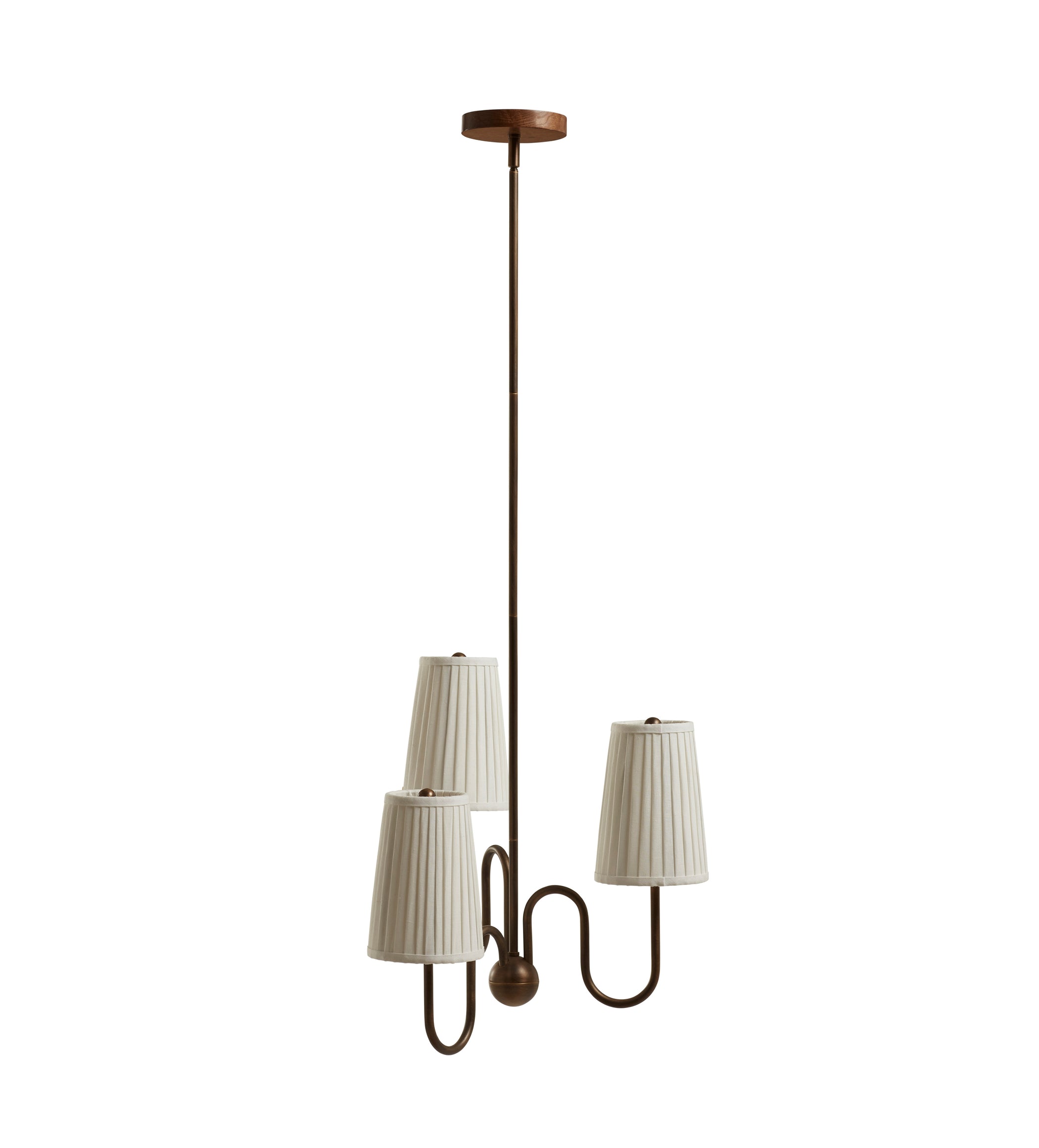 Lucas Chandelier with Shades - Antique Brass
