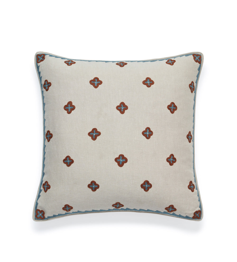 Maeve Cushion Cover - Blood Orange/Blue