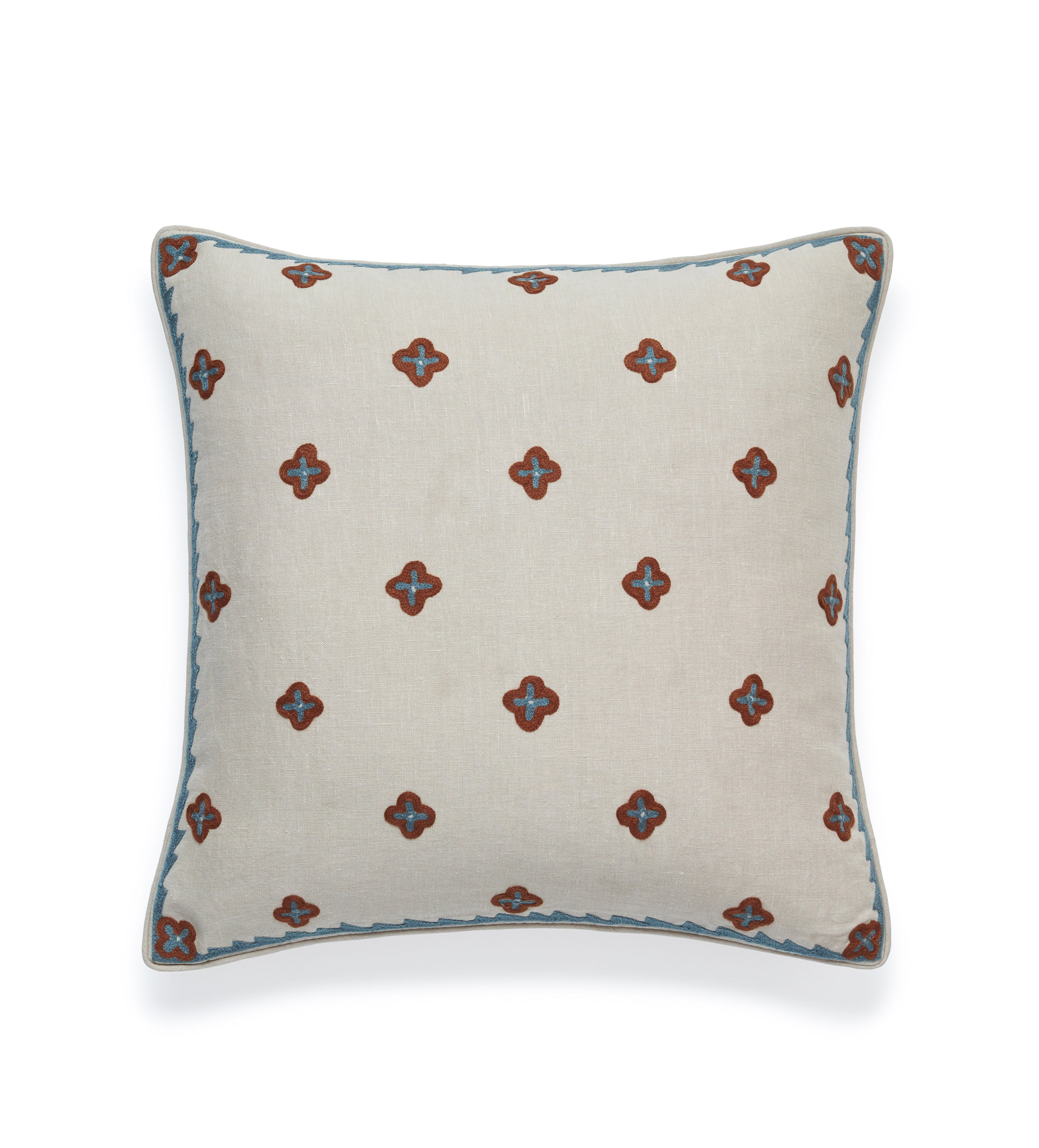 Maeve Cushion Cover - Blood Orange/Blue