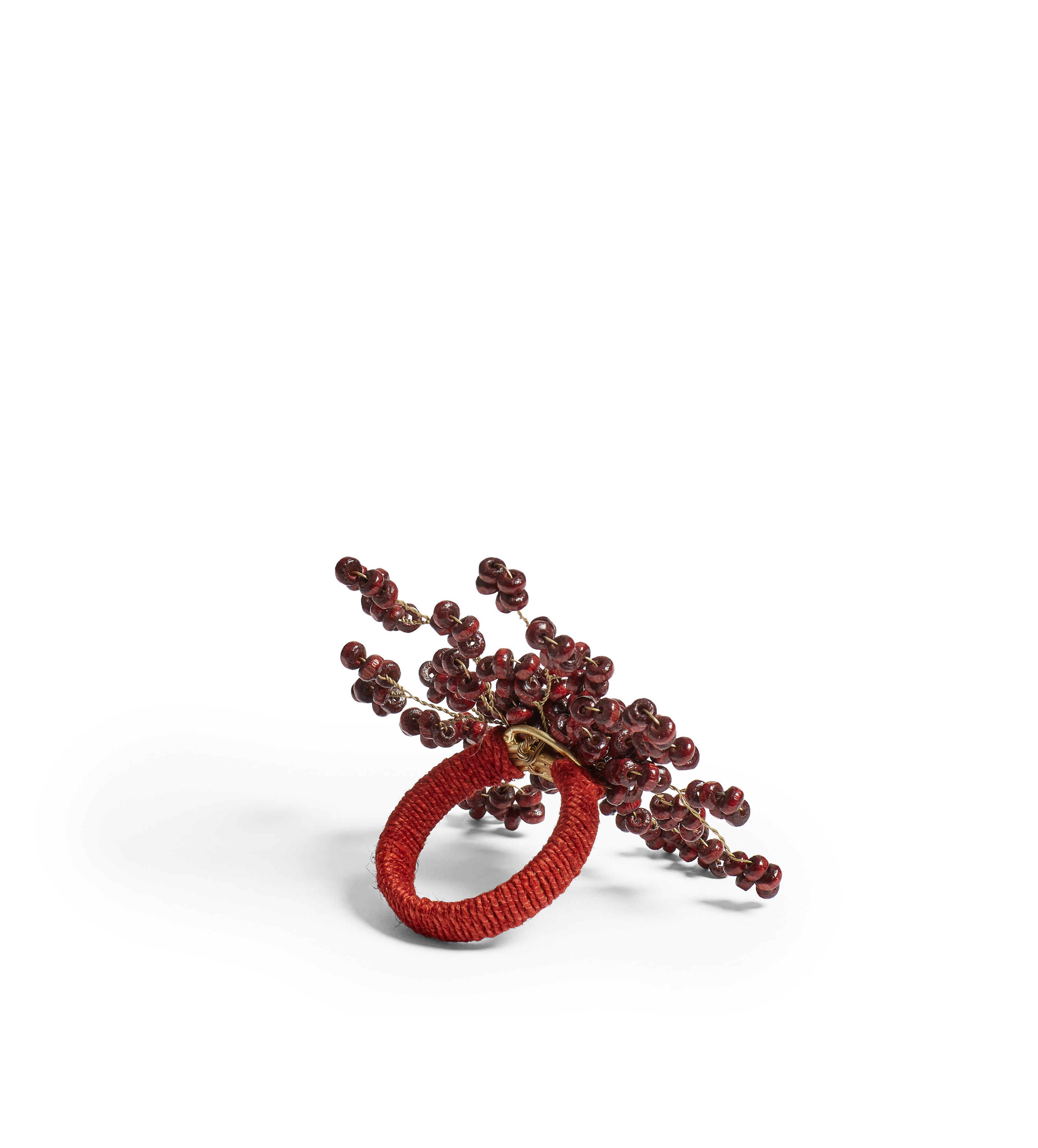 Manaka Beaded Napkin Rings - Set of Four - Red