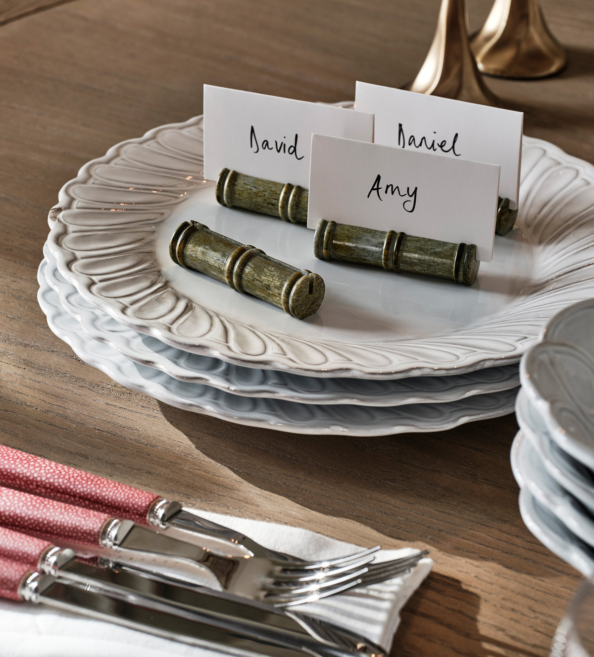 Manas Name Card Holders - Set of Four - Green