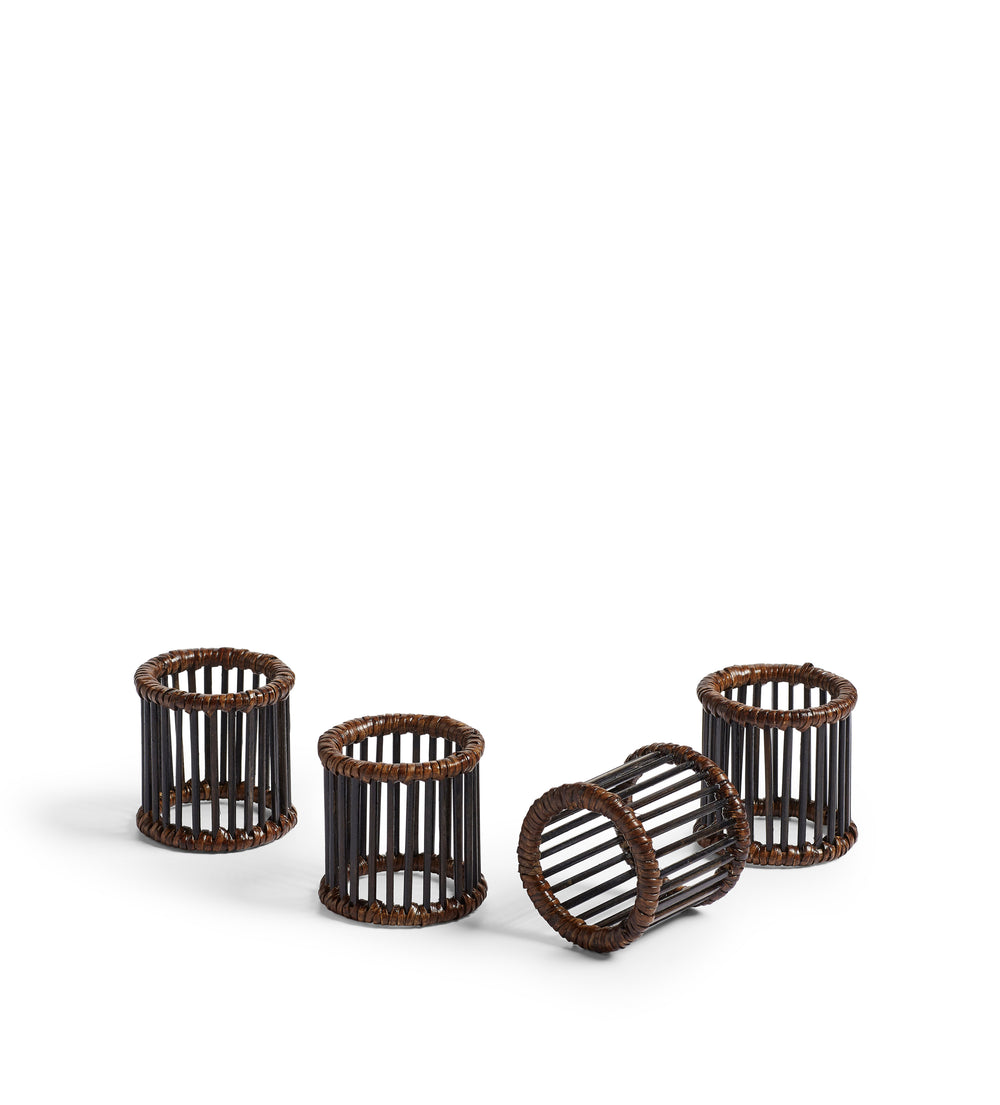 Mandalay Napkin Rings - Set of Four - Antique Brown