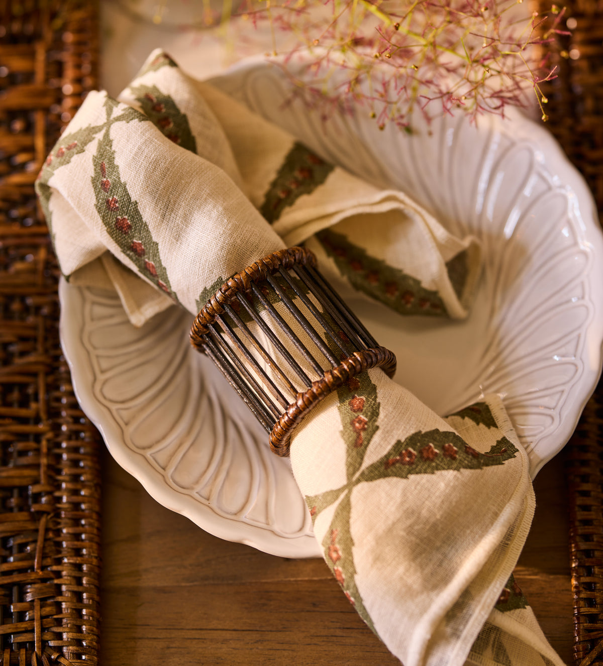 Mandalay Napkin Rings - Set of Four - Antique Brown