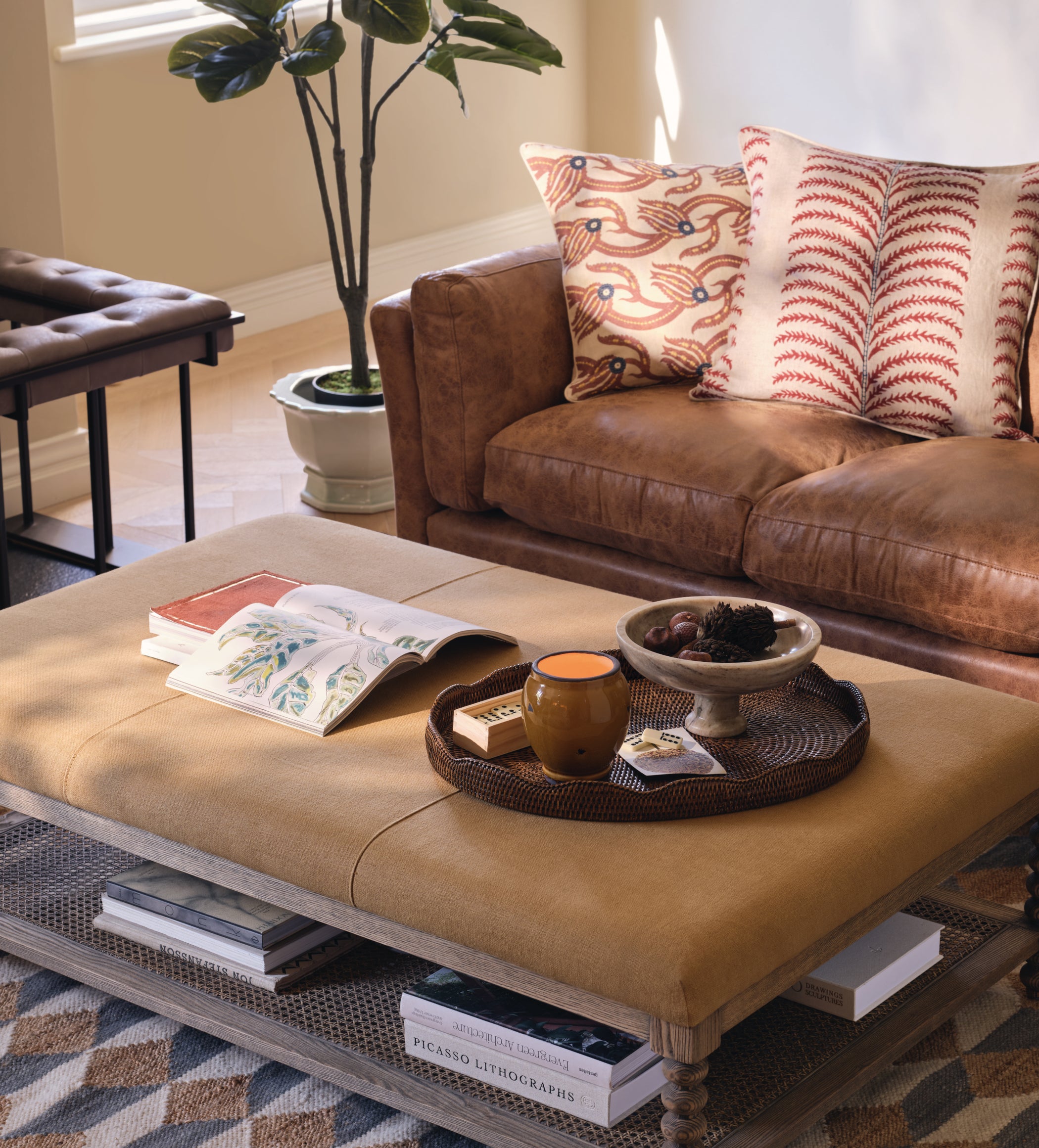 Marwick Leather 2-Seater Sofa - Aged Tobacco
