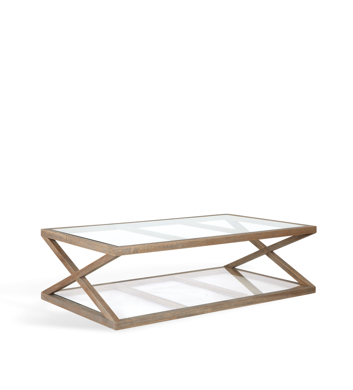 Marylebone Small Oak & Glass Coffee Table Weathered Oak