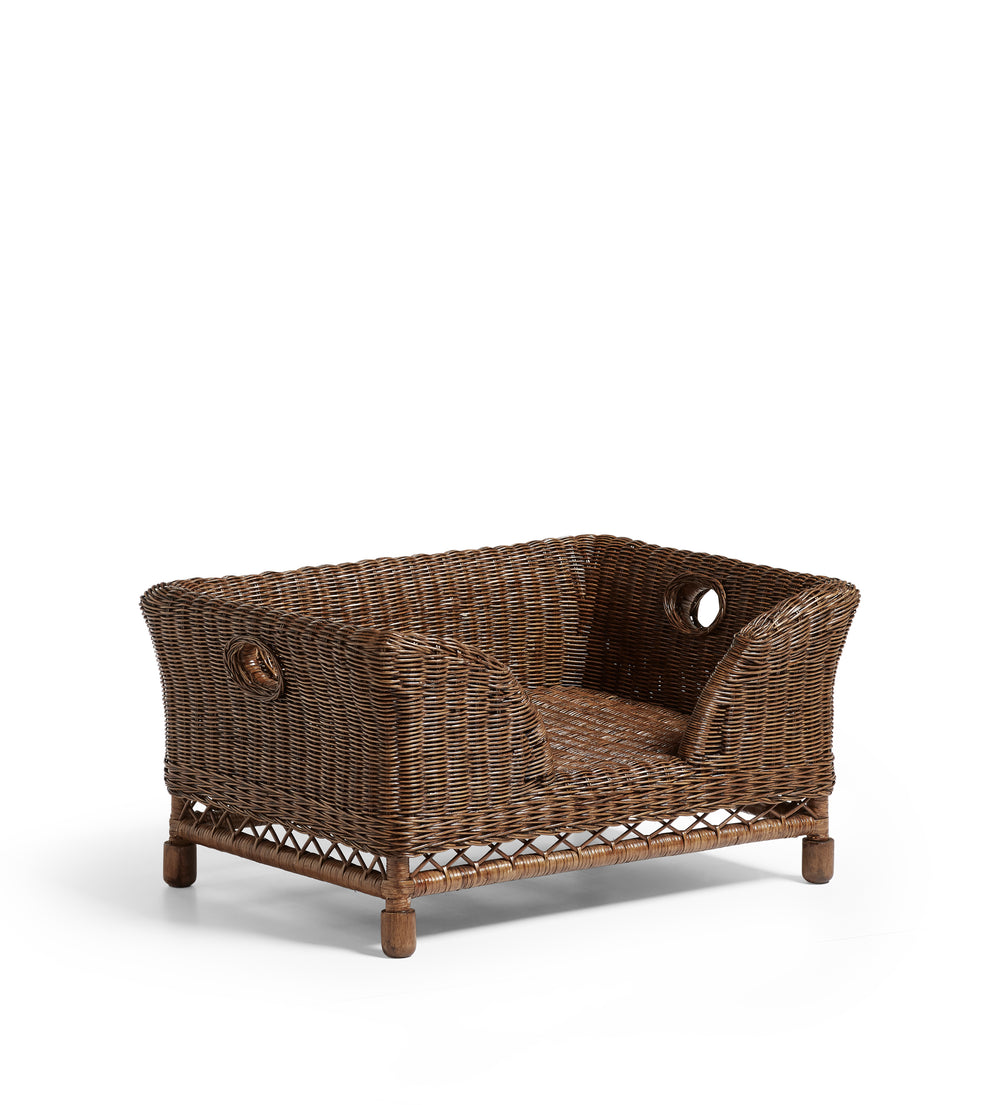 Rattan Mattaban Pet Bed - Medium - Antique Brown
