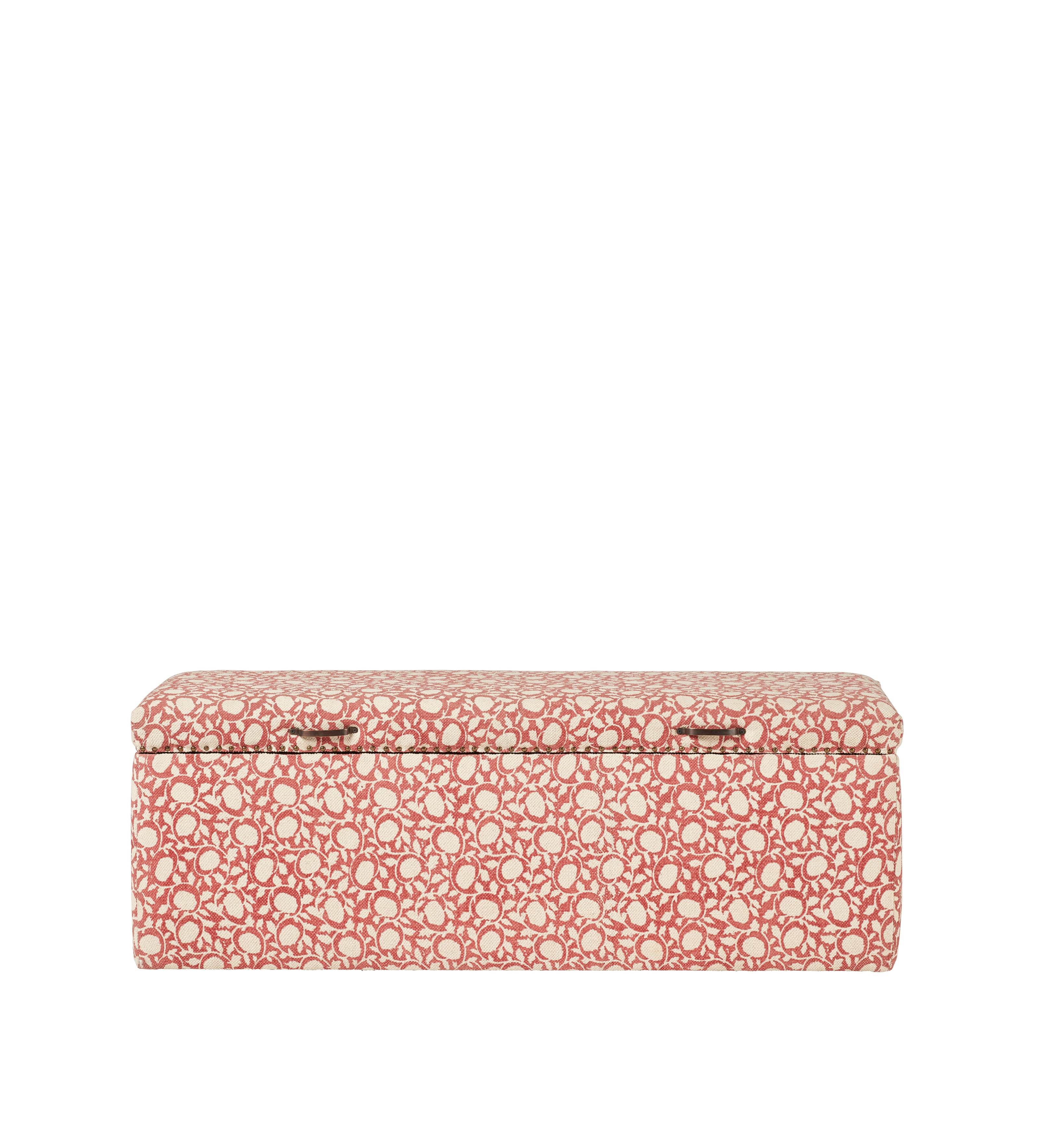 Mekar Upholstered Trunk - Washed Rust
