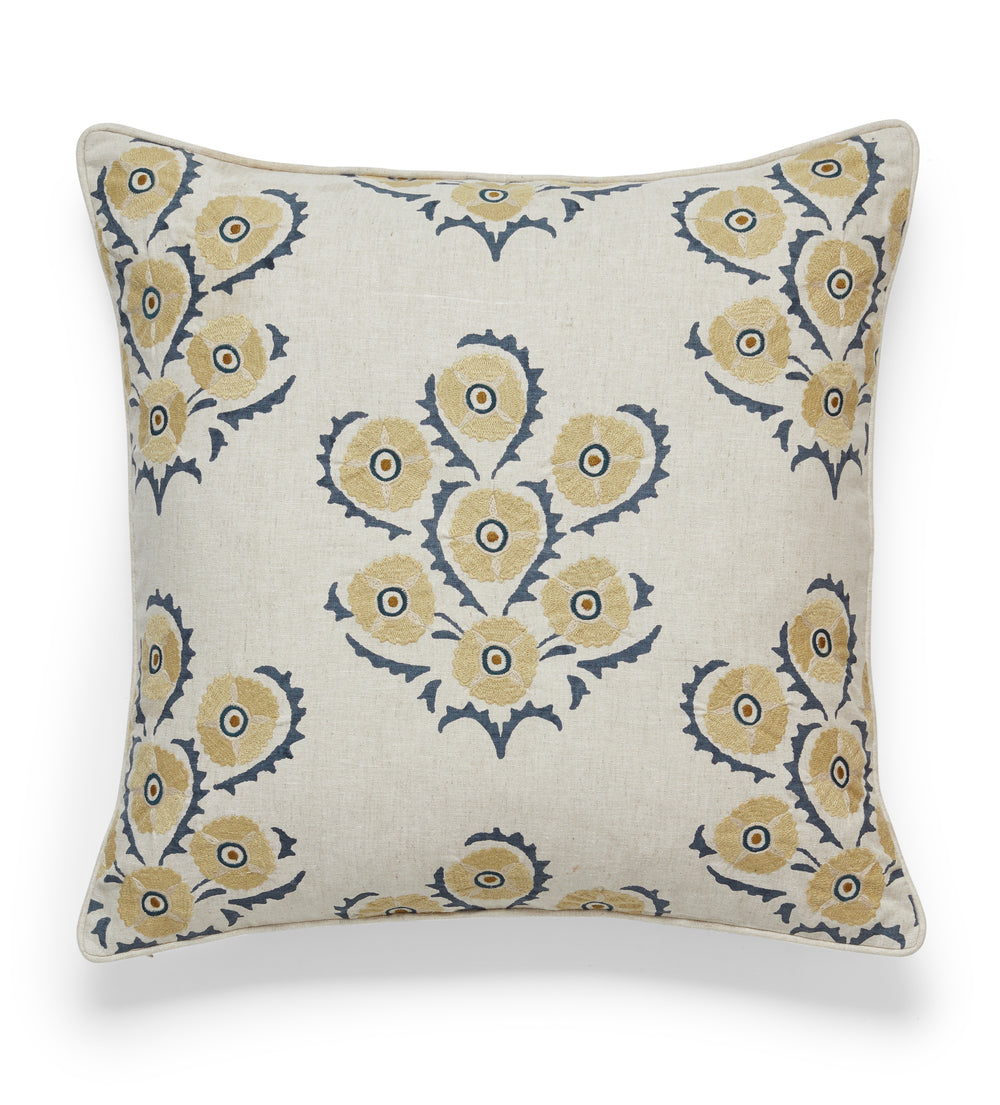 Memi Cushion Cover - Petrol/Ochre
