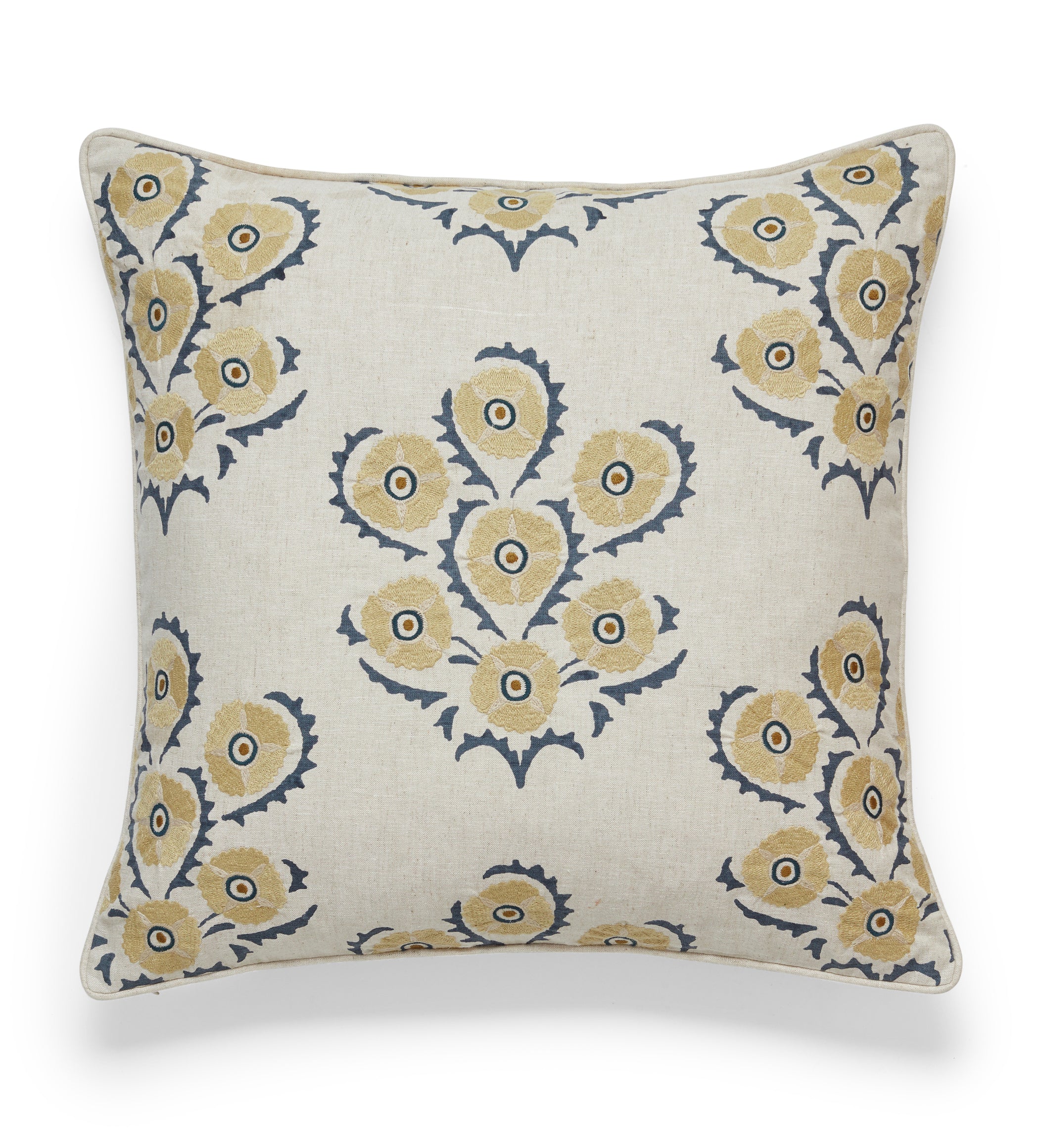 Memi Cushion Cover - Petrol/Ochre