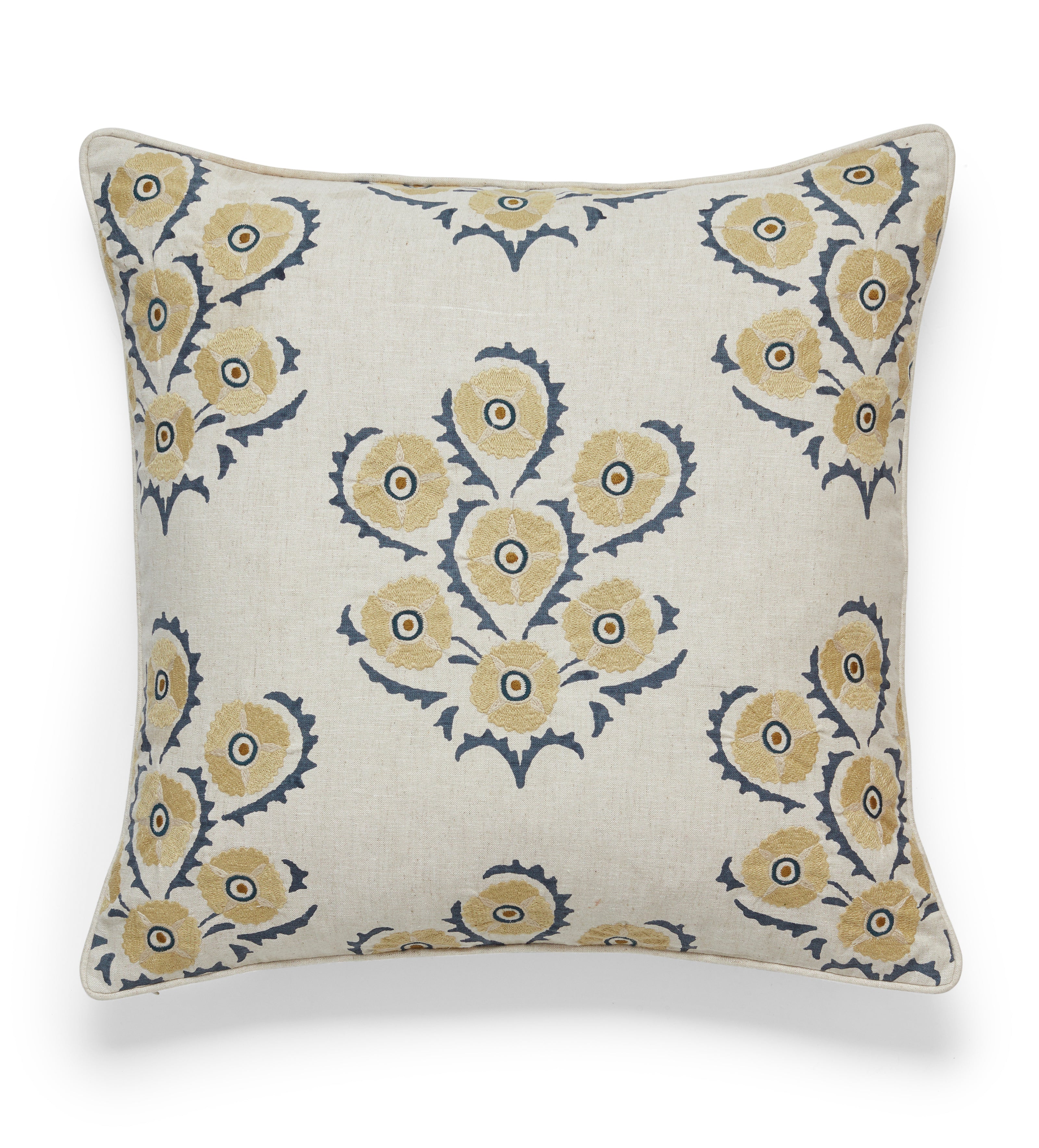 Memi Cushion Cover - Petrol/Ochre