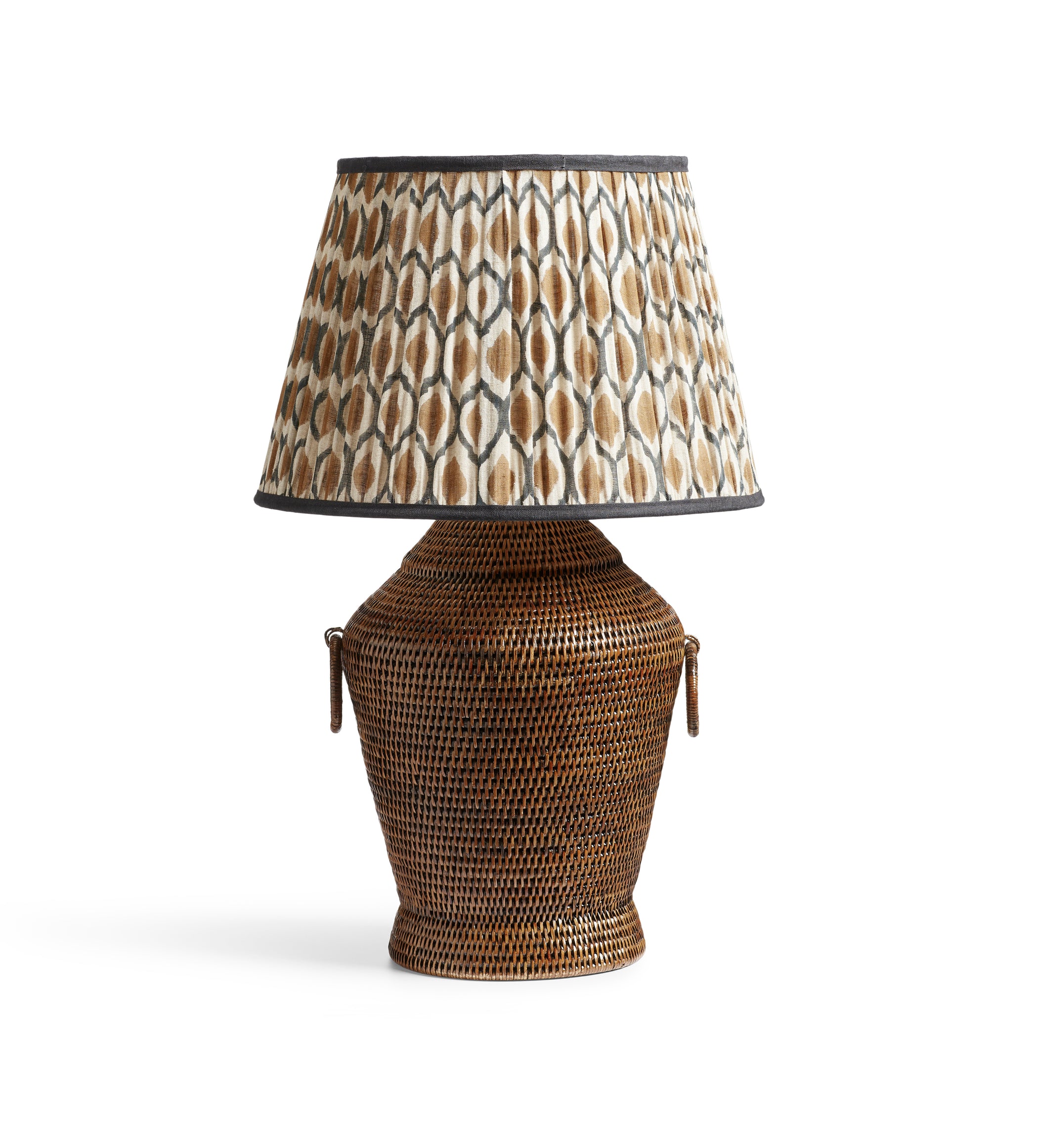 Meutia Rattan Table Lamp Base - Antique Brown