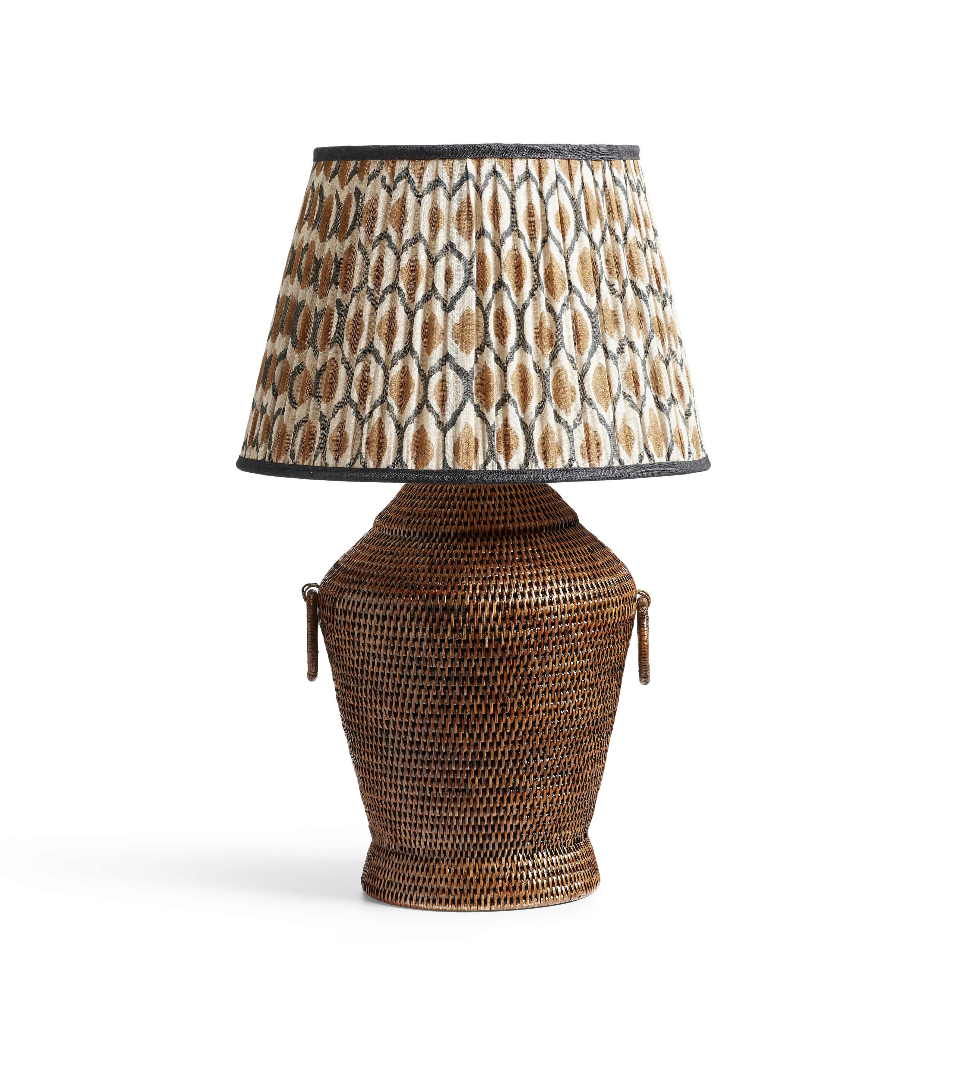 Meutia Rattan Table Lamp Base - Antique Brown