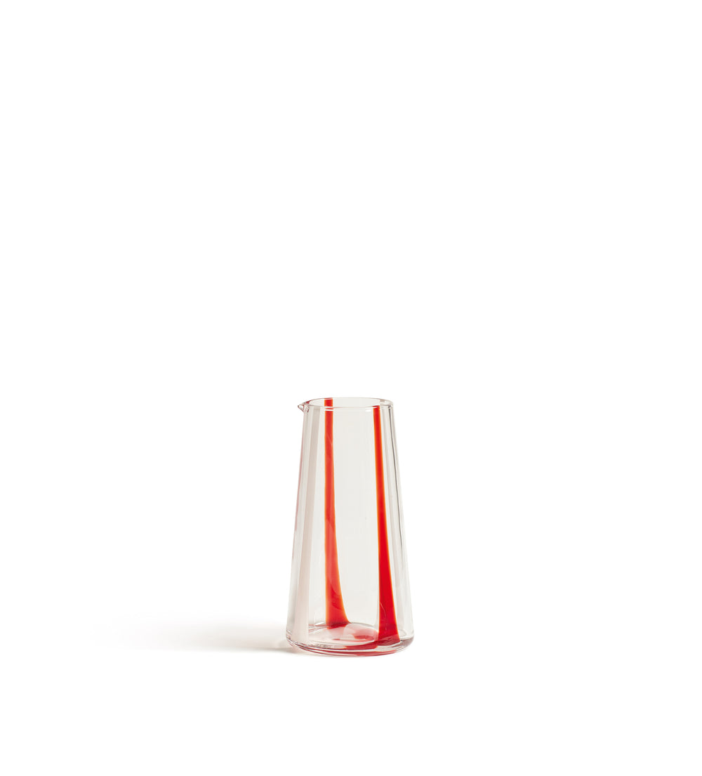 Mila Glass Jug - Red/White