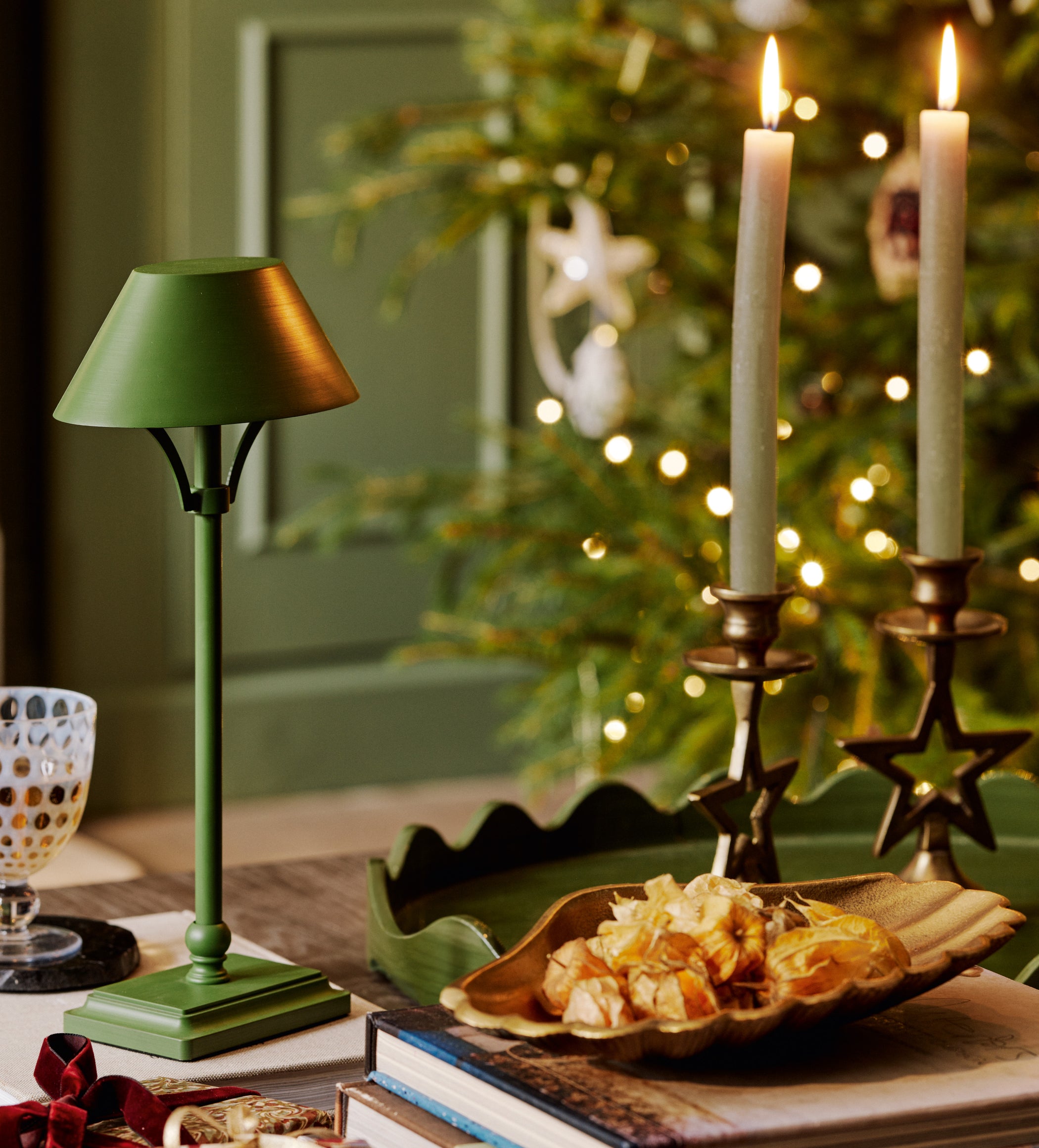 Mini Grisewood Wireless Table Lamp and Shade - Putting Green