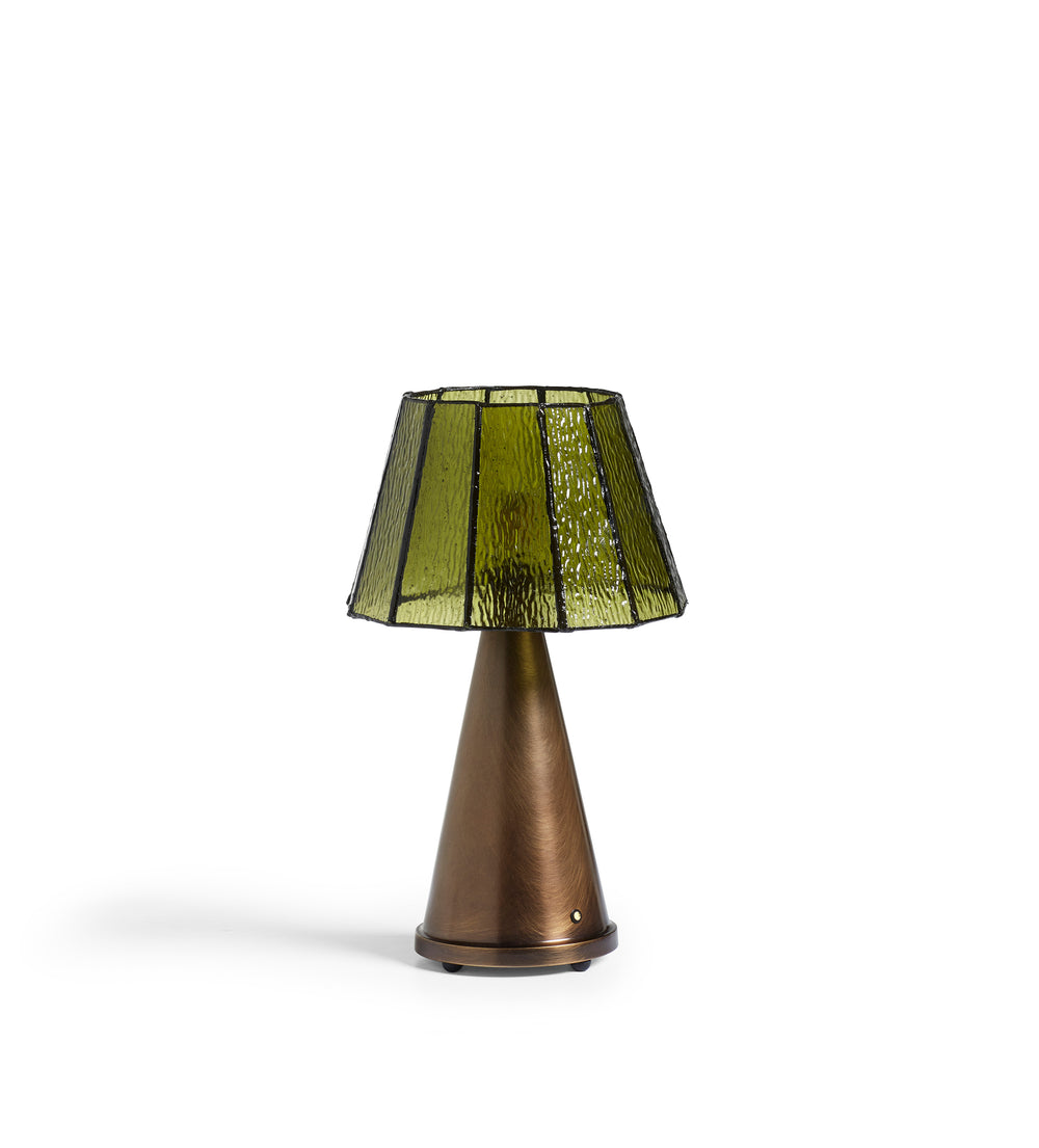 Mosaica Portable Table Lamp and Shade - Green