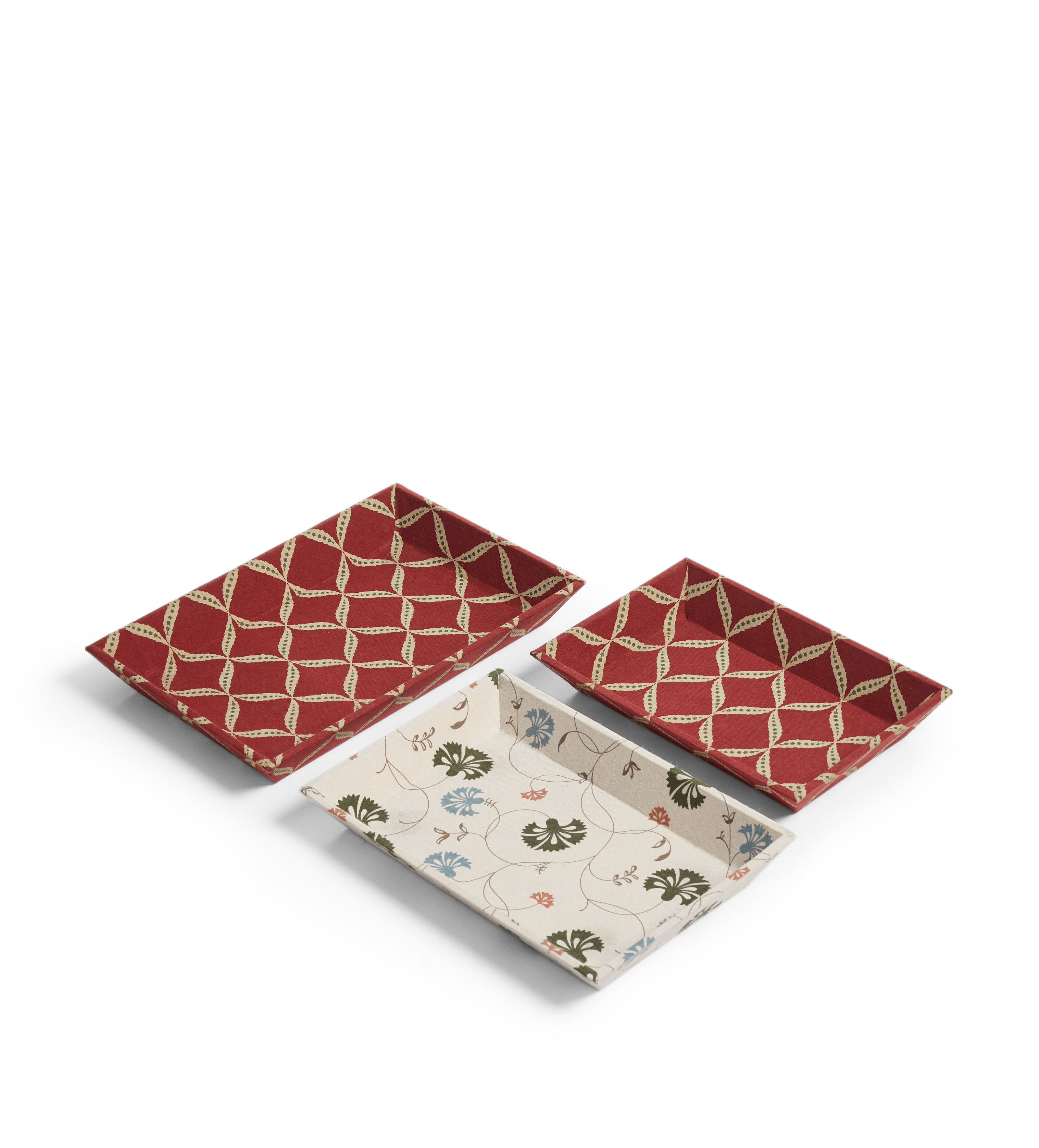 Set of 3 Nava and Atara Trays - Apricot