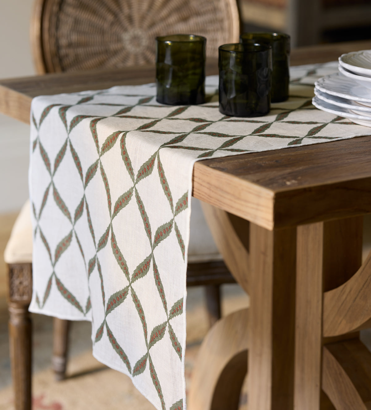 Nava Table Runner 50cm x 350cm - Sage