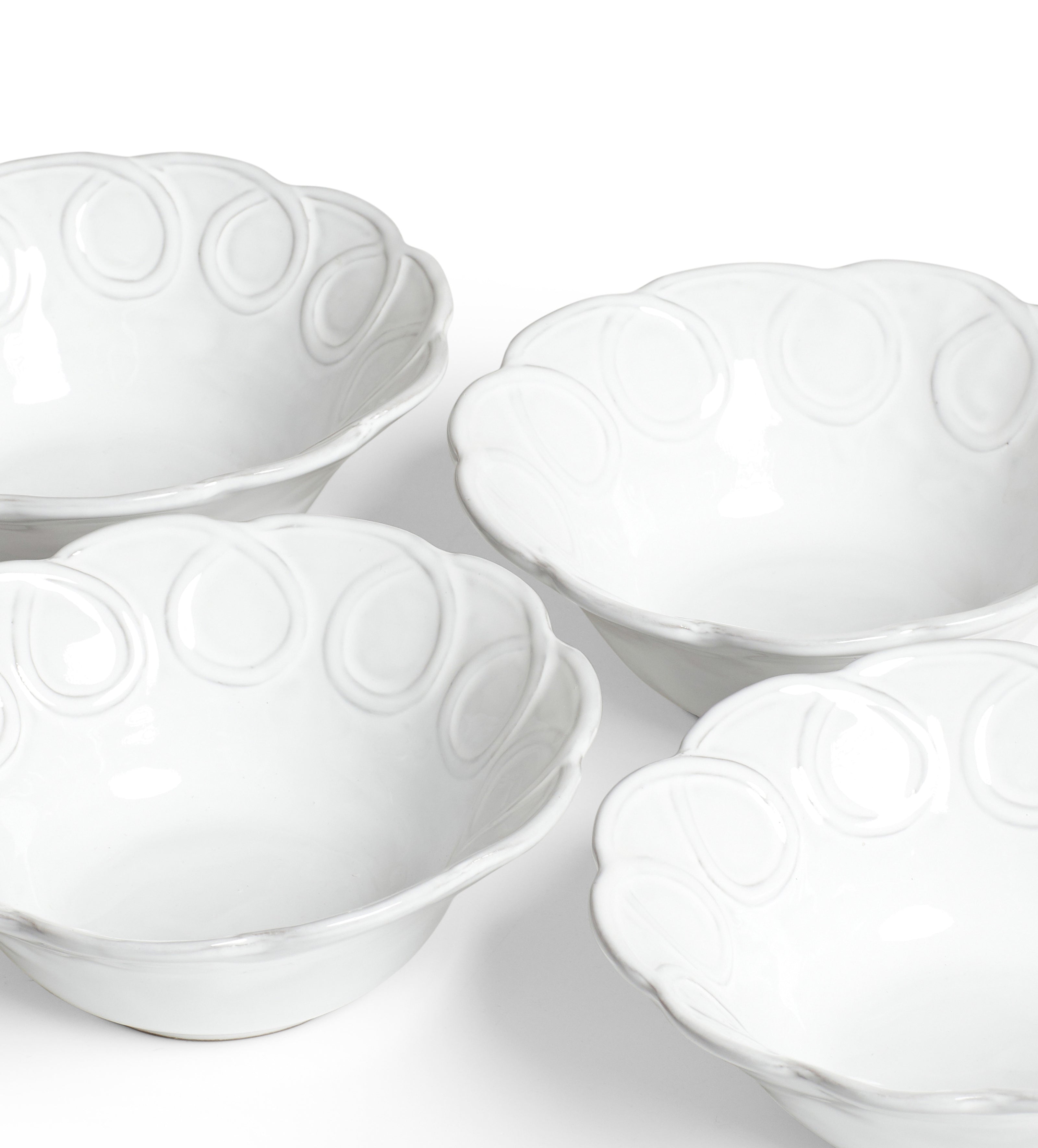 Nephele Cereal Bowls - Set of Four - White