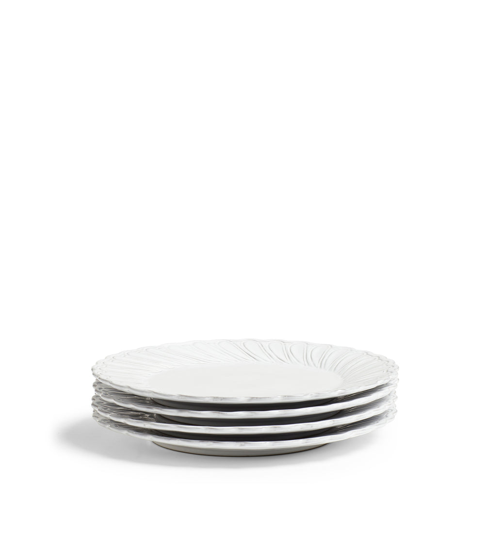 Nephele Dinner Plates - Set of Four - White