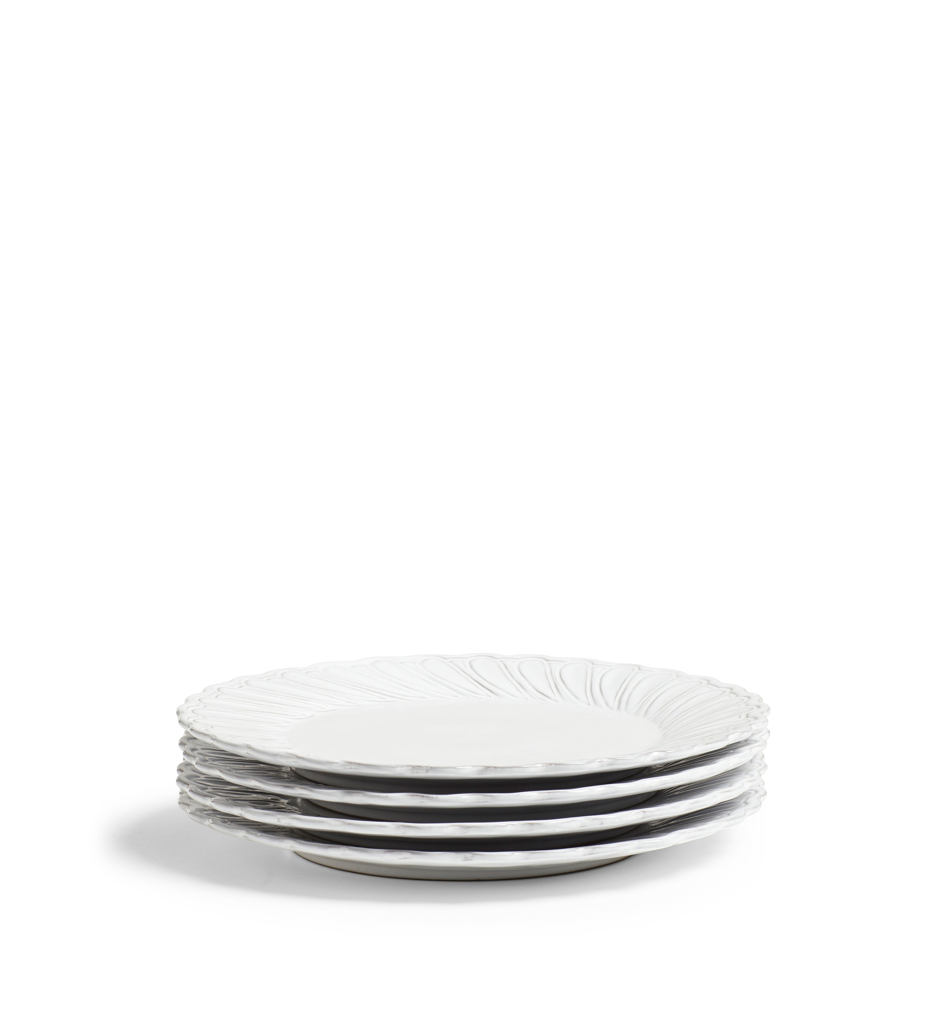 Nephele Dinner Plates - Set of Four - White