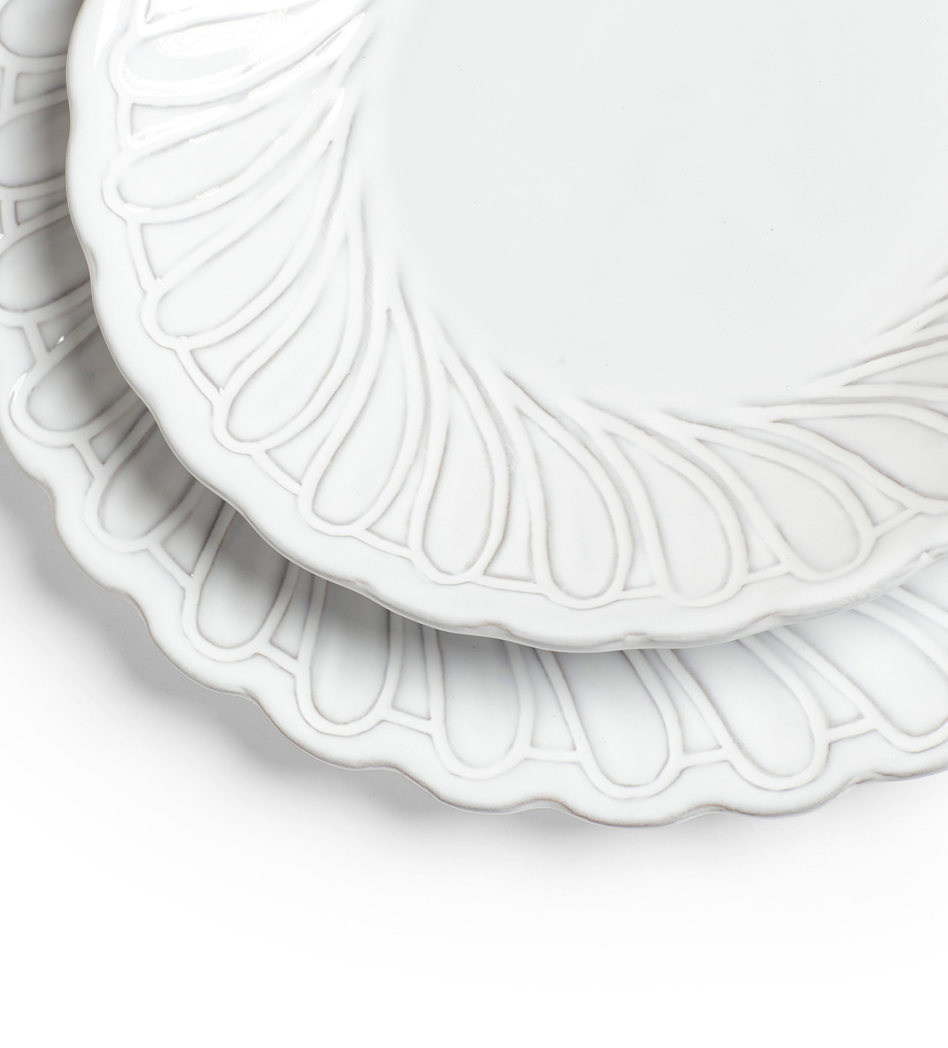 Nephele Dinner Plates - Set of Four - White