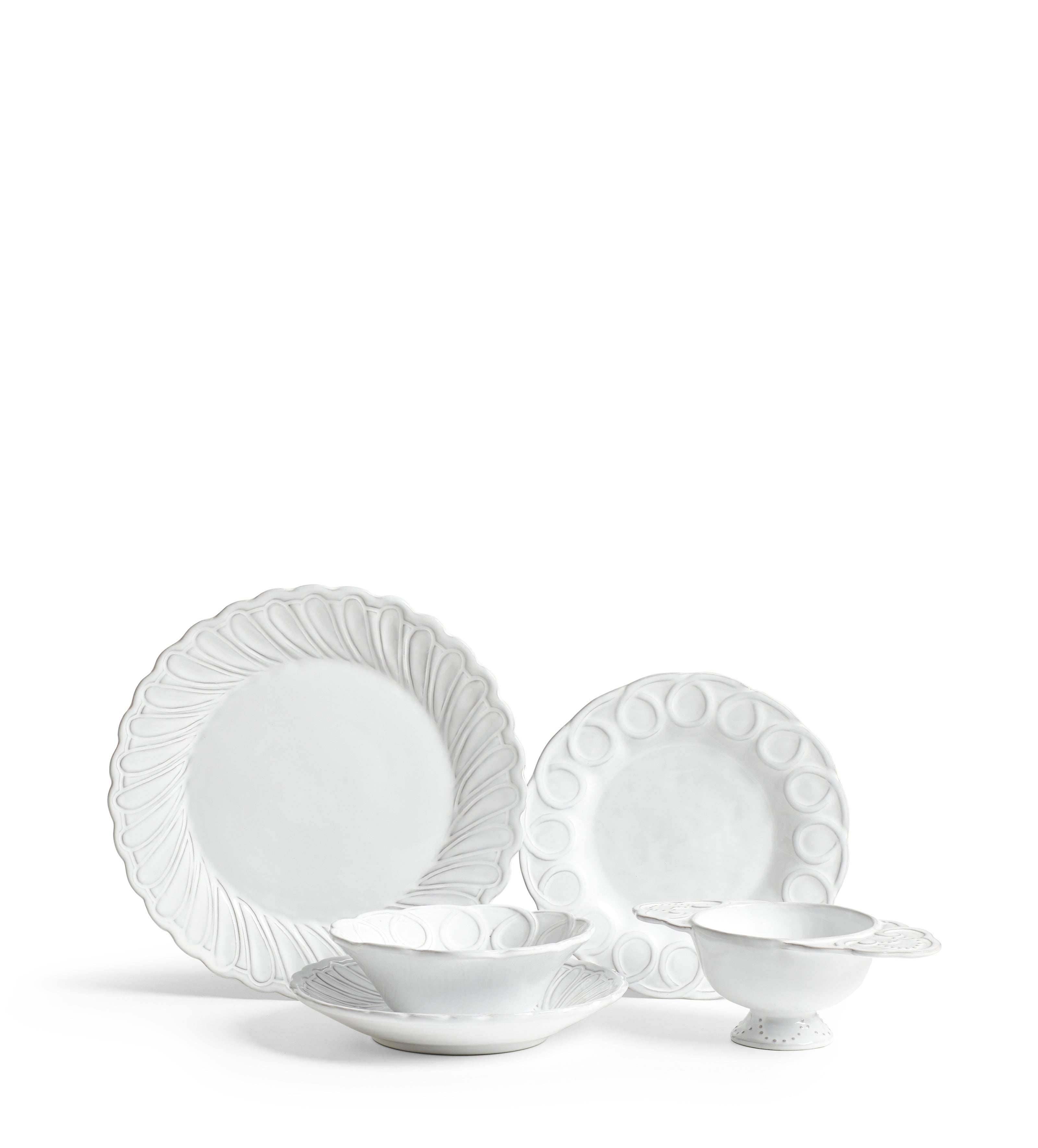 Nephele Dinner Plates - Set of Four - White