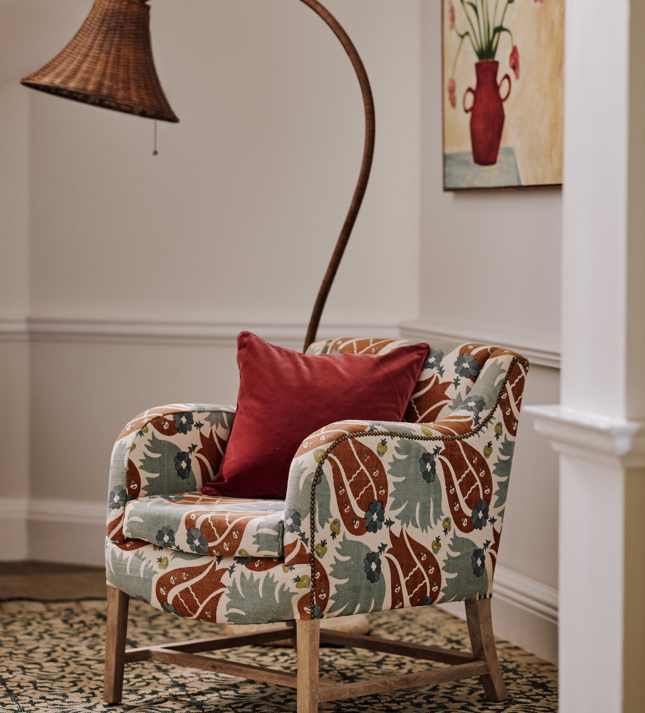 Nomeko Hidaya Armchair - Blood Orange/Blue