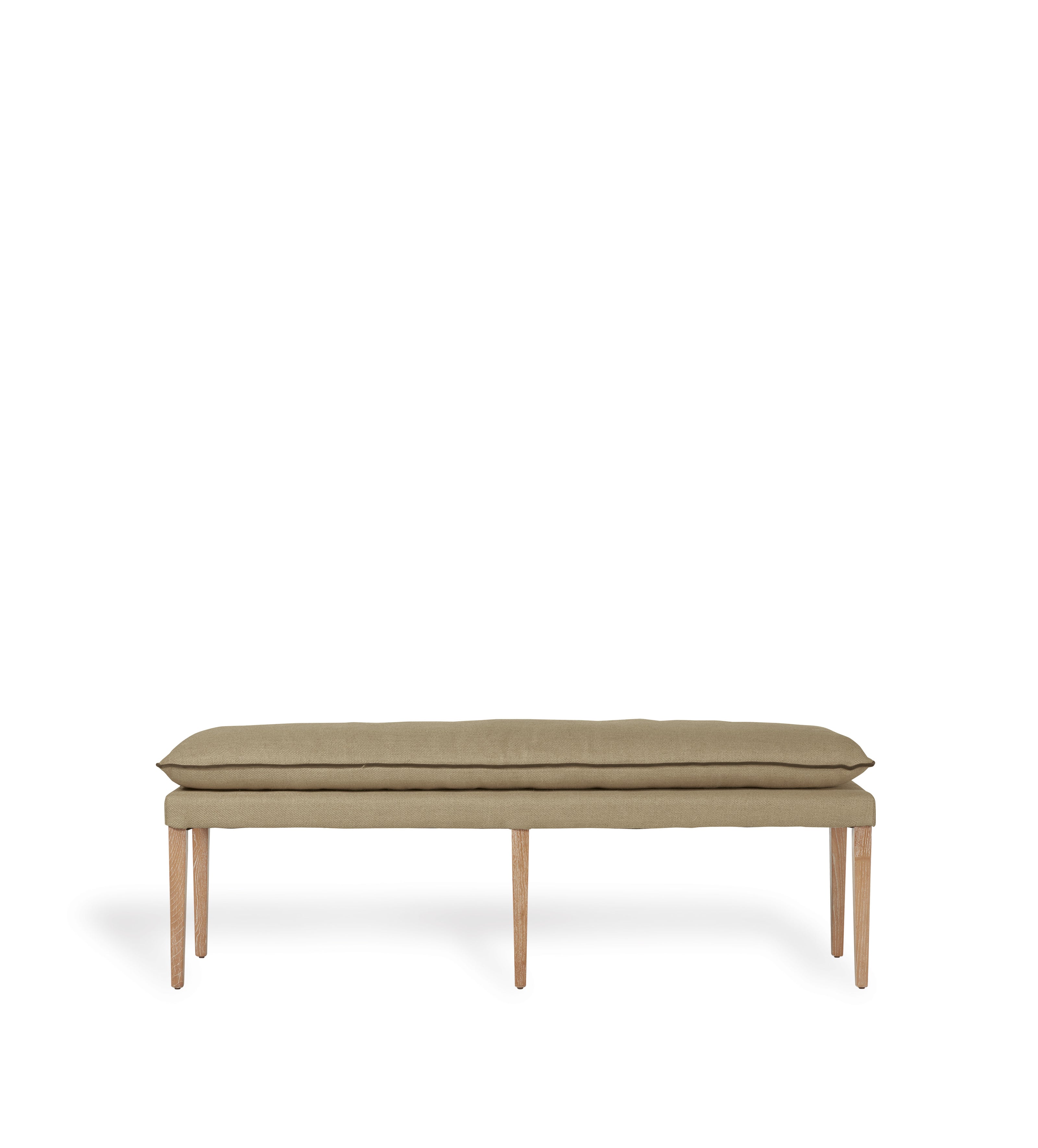 Nott Linen Bench - Wild Oats Wide Herringbone