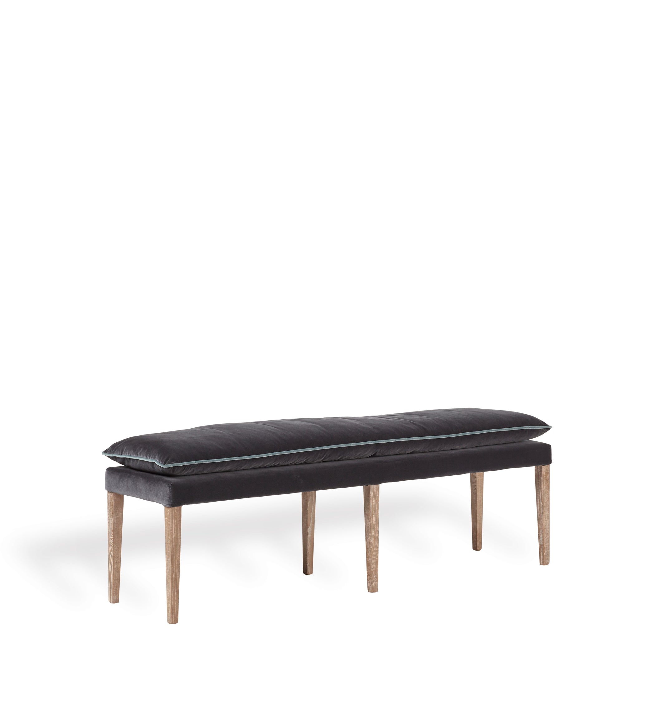 Nott Velvet Bench - Charcoal/Air Force Blue