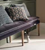 Nott Velvet Bench - Charcoal/Air Force Blue