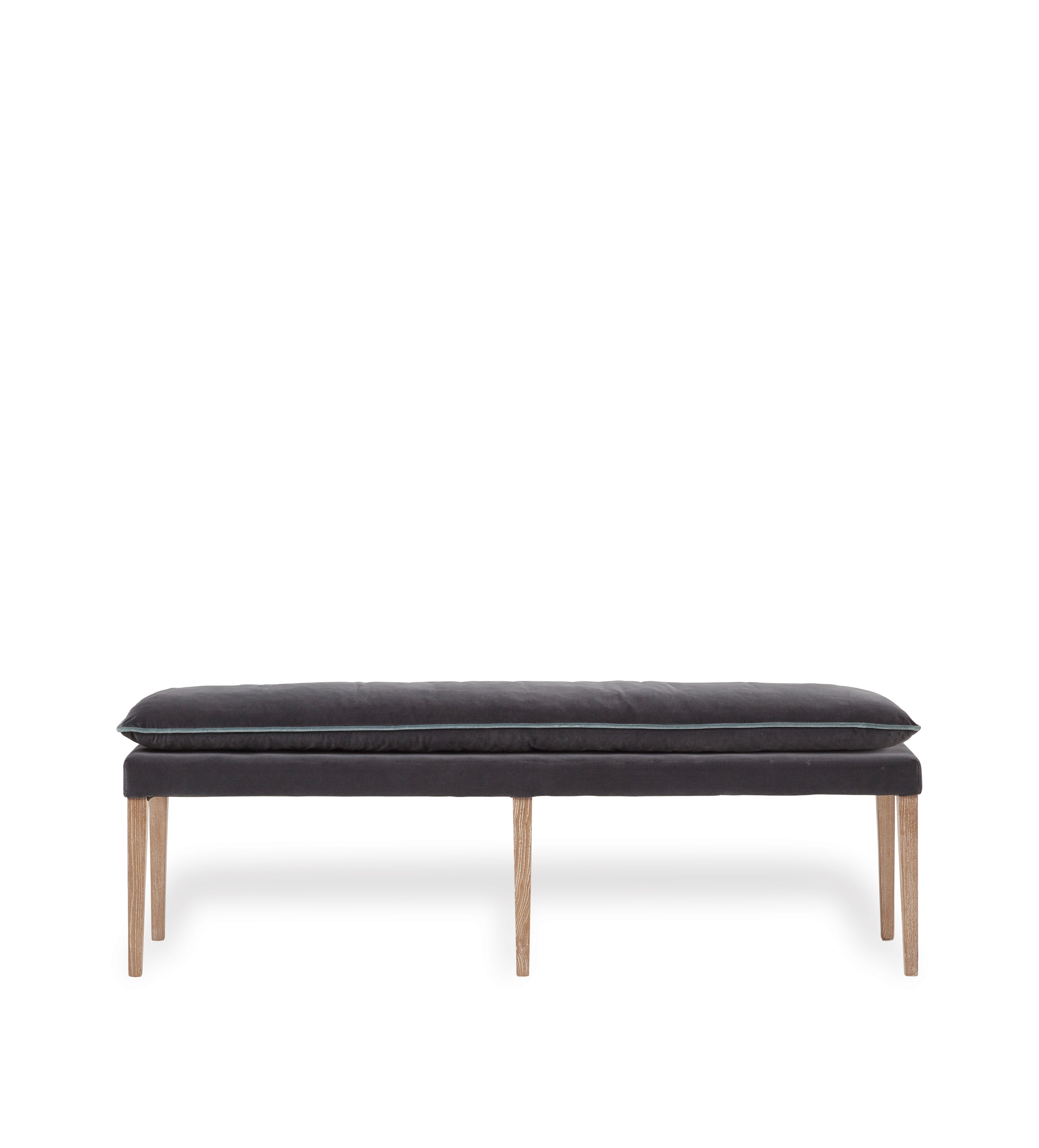 Nott Velvet Bench - Charcoal/Air Force Blue
