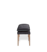 Nott Velvet Bench - Charcoal/Air Force Blue