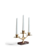 Nymphaea Marble Candle Holder - Antique Brass