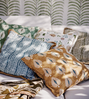 Ocellus Outdoor Cushion - Indian Yellow | OKA