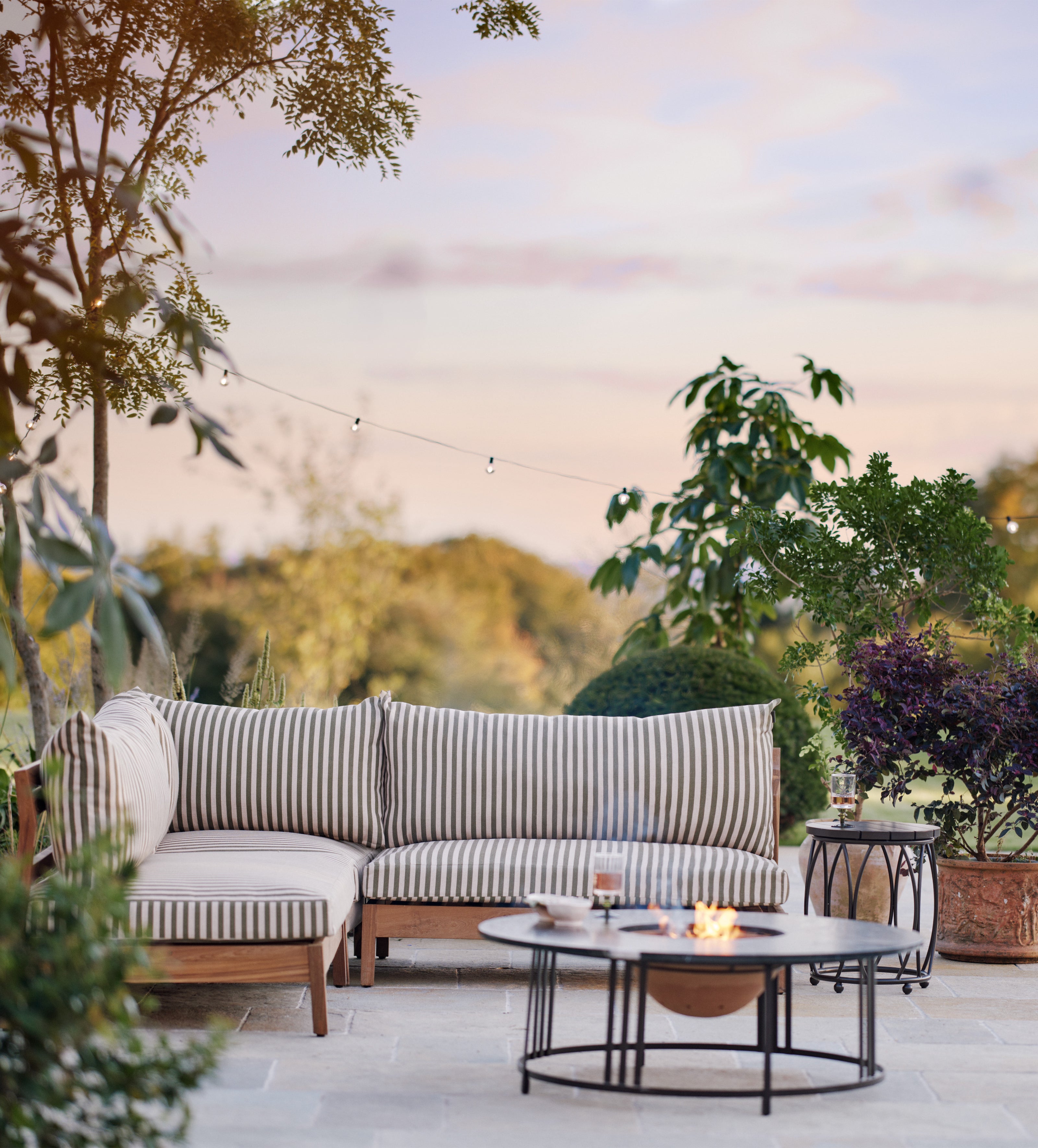 Olivo Wooden Corner Extension - Olive Stripe