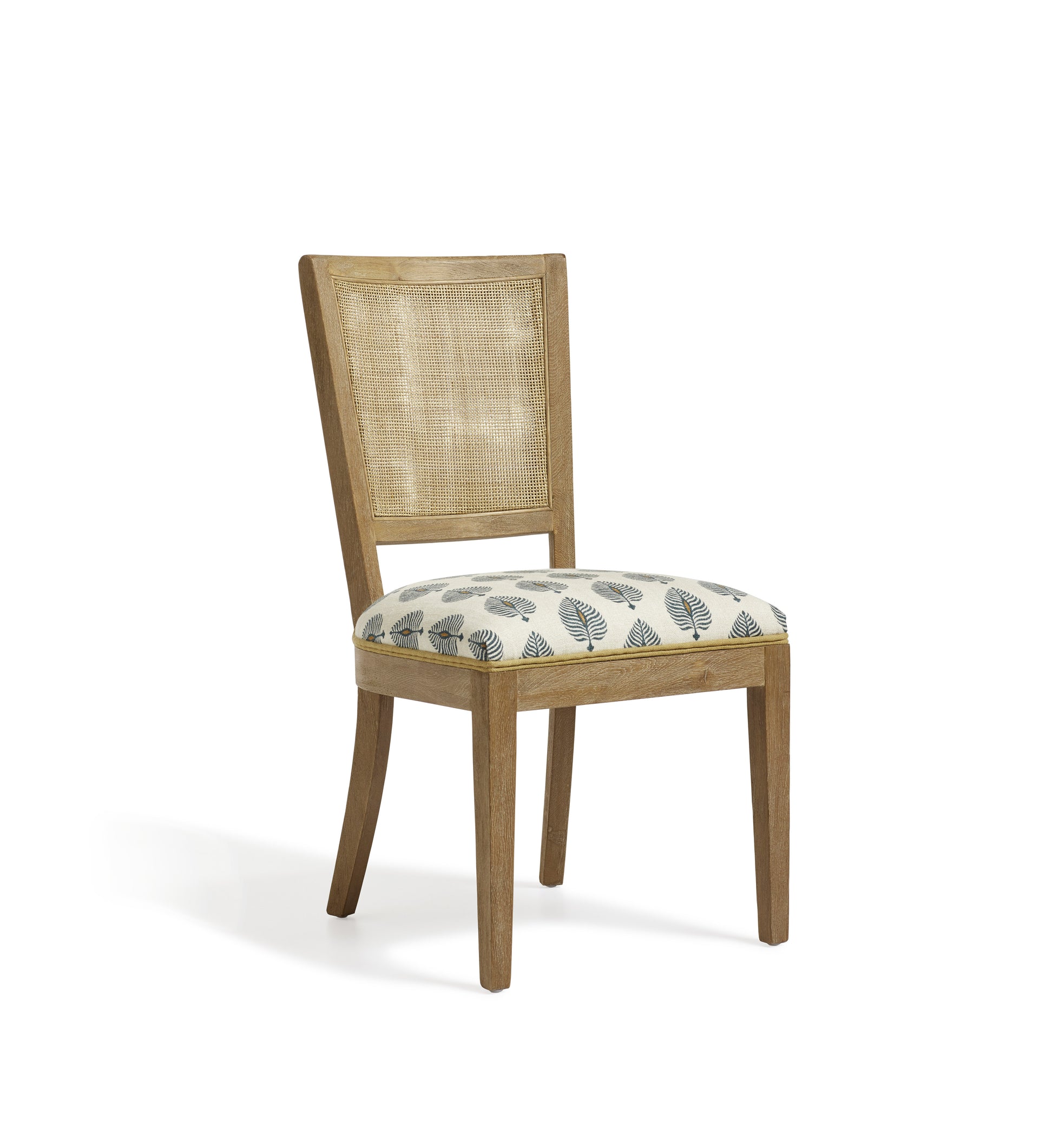 Ormoy Ocellus Linen Dining Chair Blue Natural