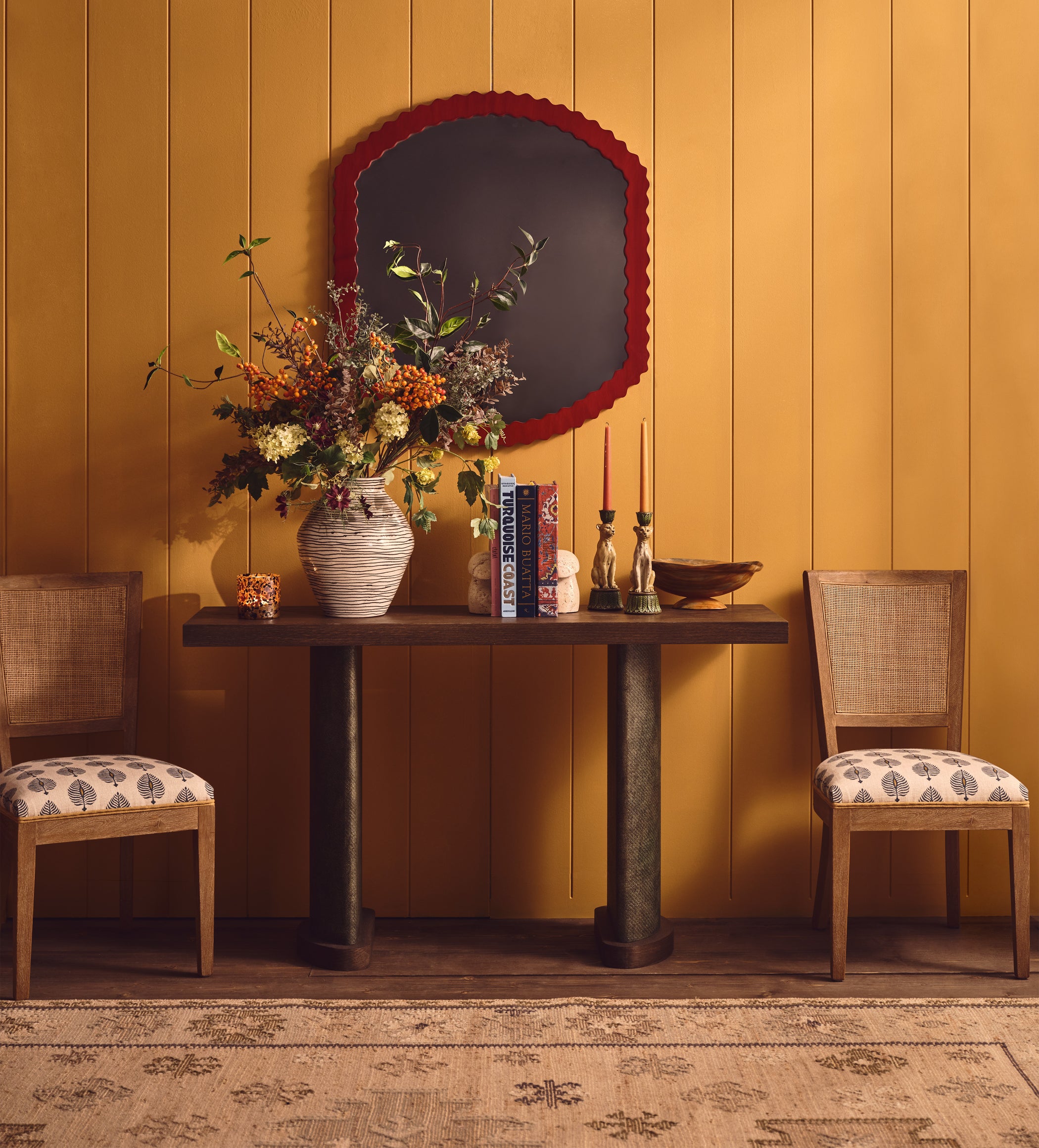 Ormoy Ocellus Armless Dining Chair - Blue/Natural